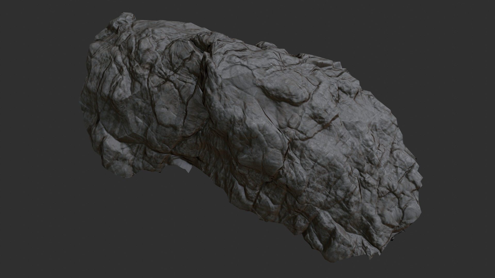 Rock Ground 01 - Black Volcanic Low-poly 3D model_5