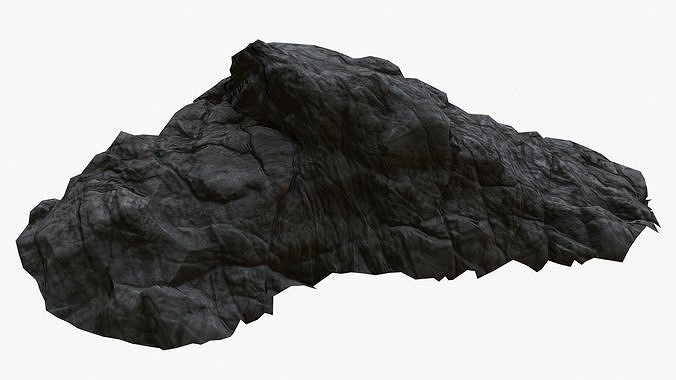 Rock Ground 01 - Black Volcanic Low-poly 3D model