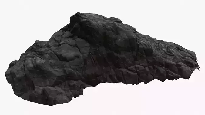 Rock Ground 01 - Black Volcanic Low-poly 3D model