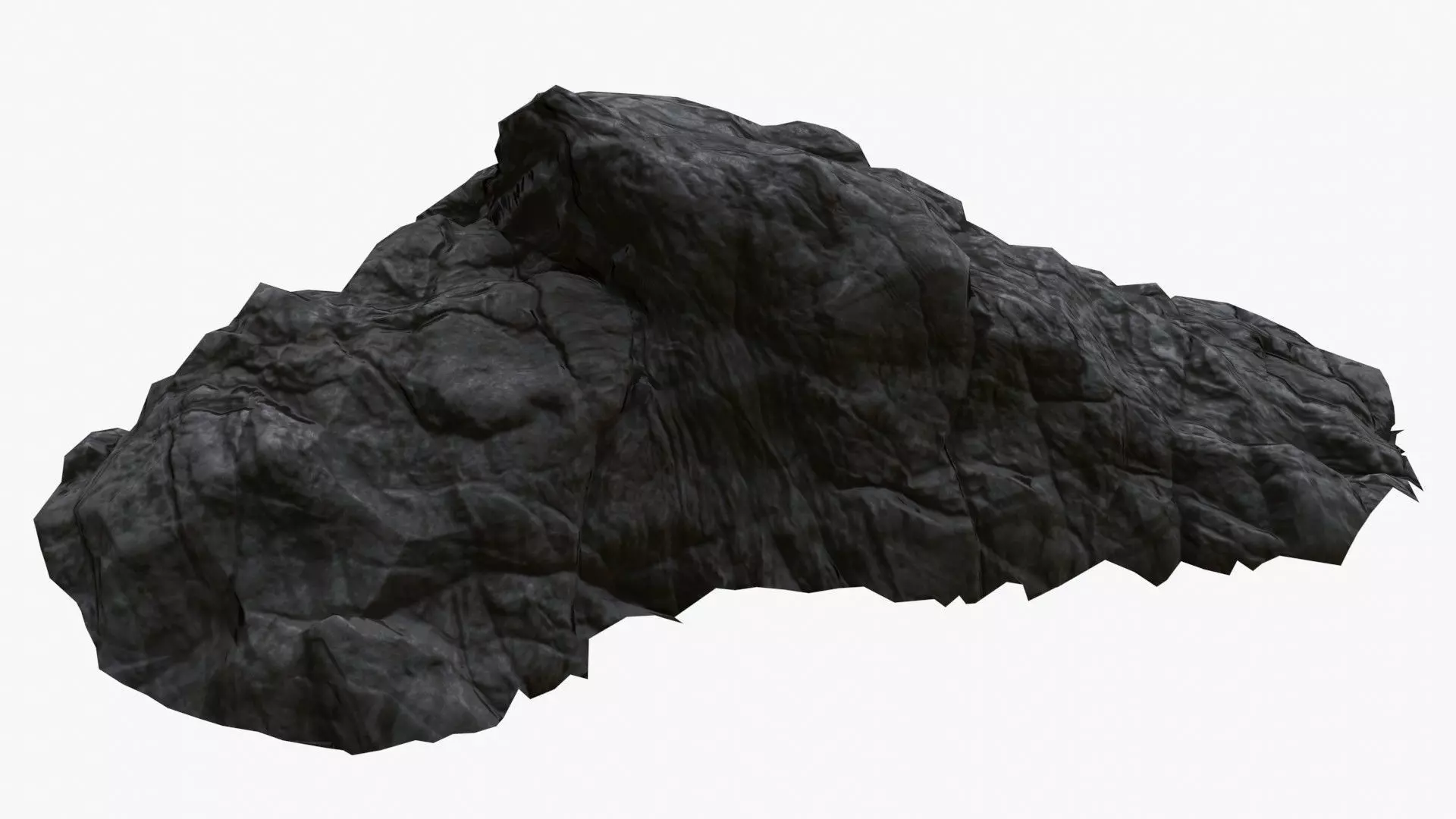 Rock Ground 01 - Black Volcanic Low-poly 3D model_0