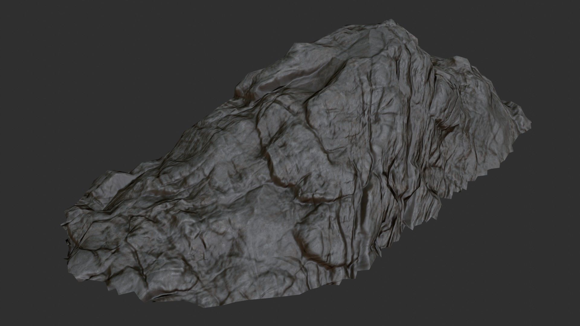 Rock Ground 01 - Black Volcanic Low-poly 3D model_4