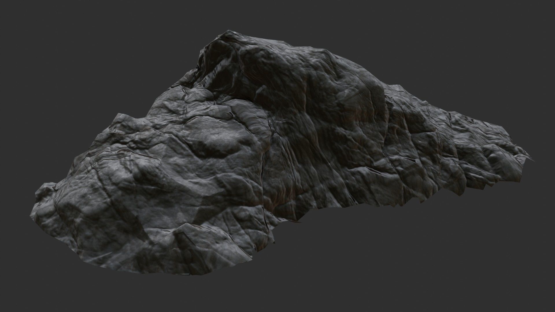 Rock Ground 01 - Black Volcanic Low-poly 3D model_2