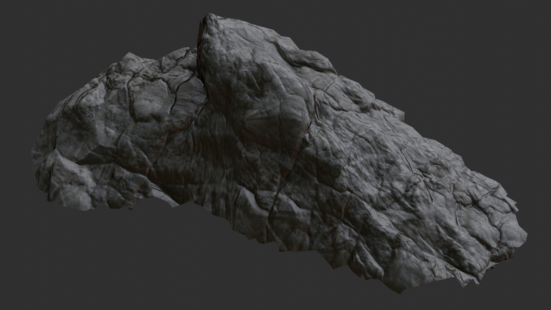 Rock Ground 01 - Black Volcanic Low-poly 3D model_1