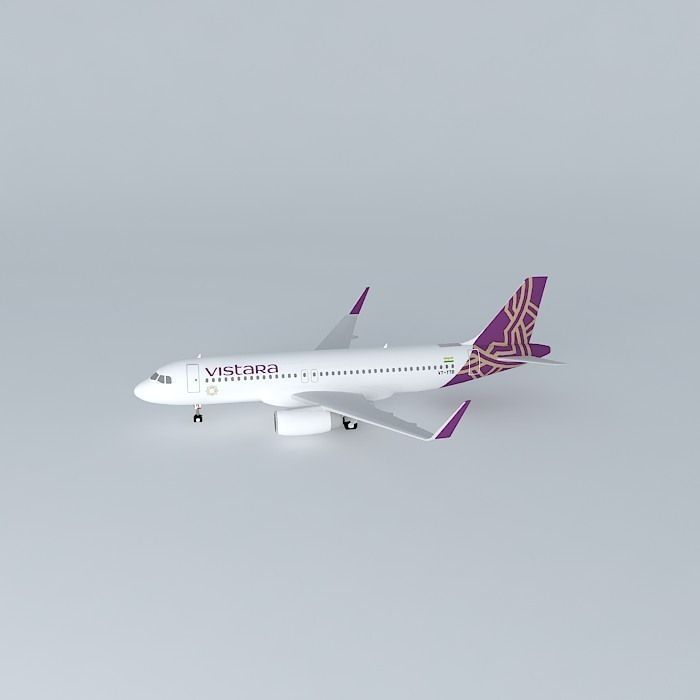 Auto Ttb Vistara Airbus A320 232 2015 Sharklets Free 3D model_2