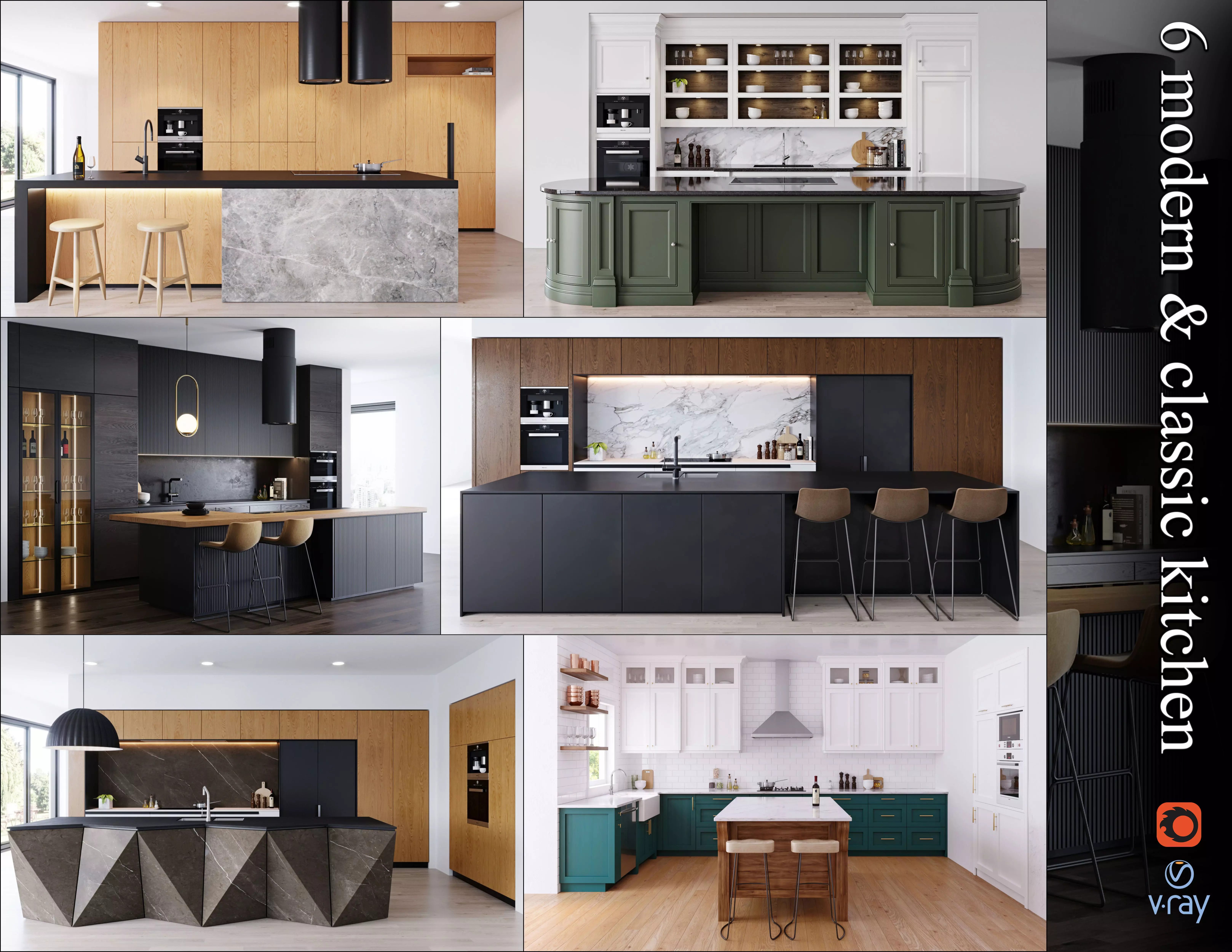 Kitchen set 3D Model Collection_0