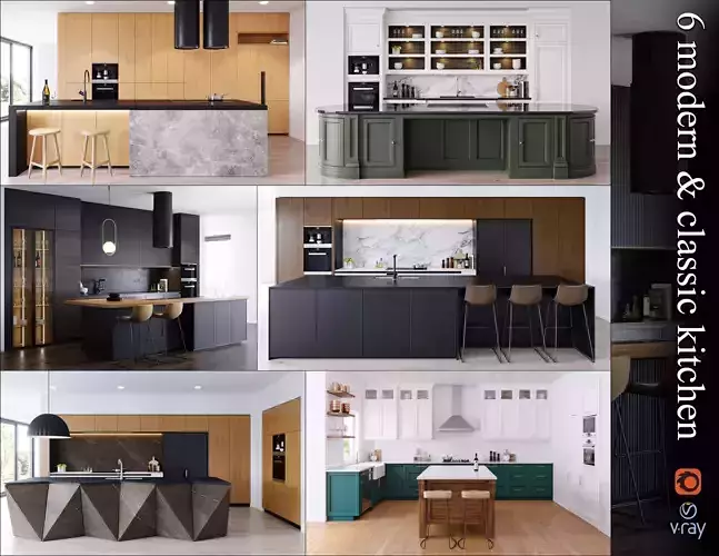 Kitchen set 3D Model Collection