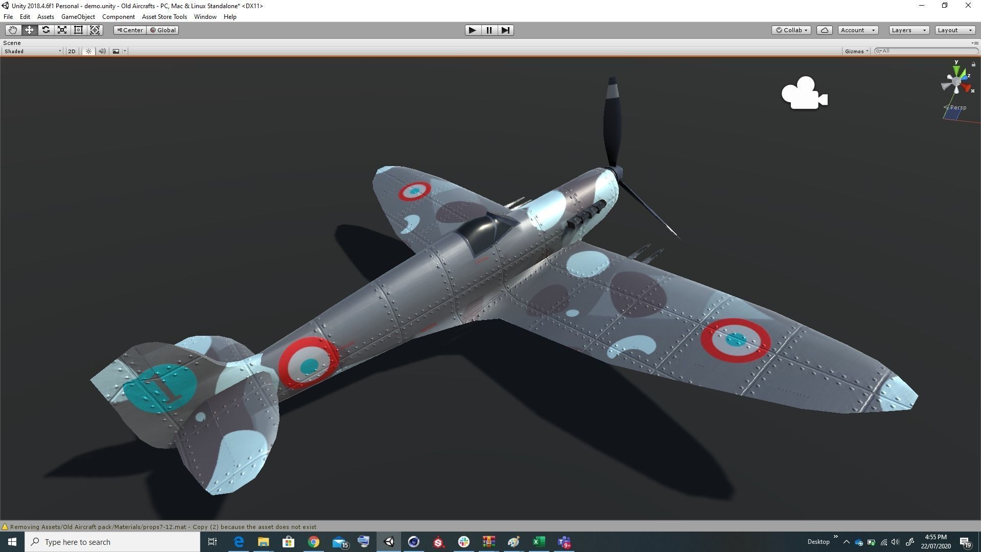 Pack of realistic pbr 42 low poly game AR VR ready aircraft Low-poly 3D model_25