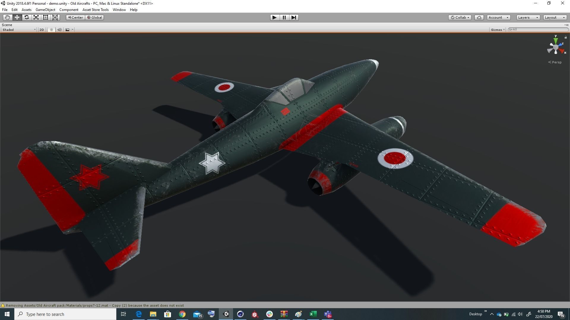 Pack of realistic pbr 42 low poly game AR VR ready aircraft Low-poly 3D model_31