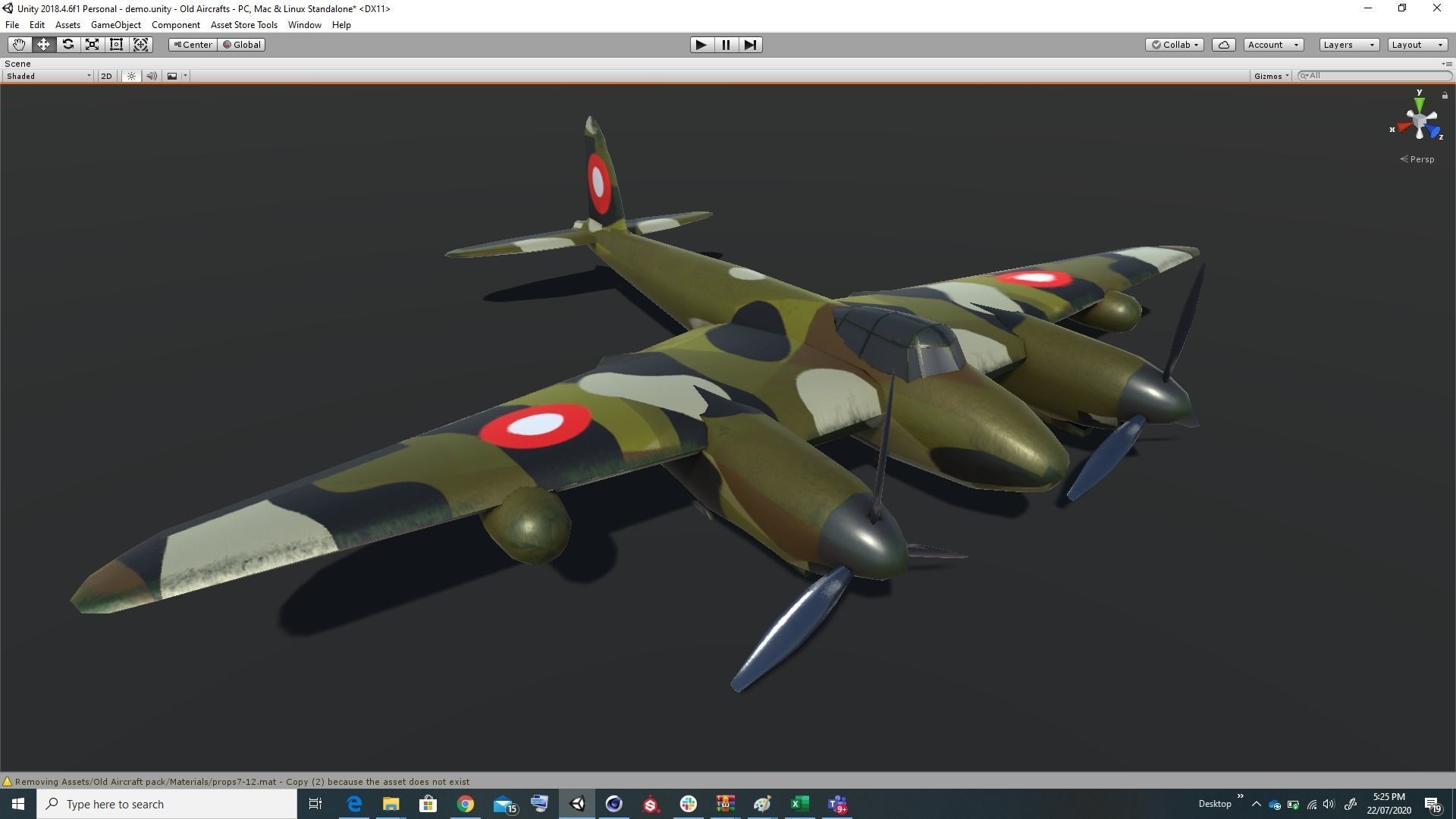 Pack of realistic pbr 42 low poly game AR VR ready aircraft Low-poly 3D model_91