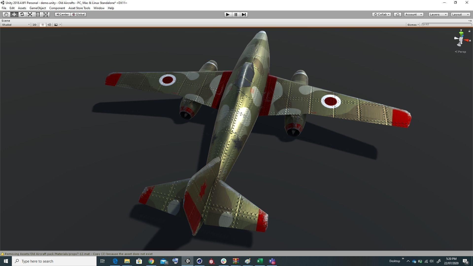 Pack of realistic pbr 42 low poly game AR VR ready aircraft Low-poly 3D model_82