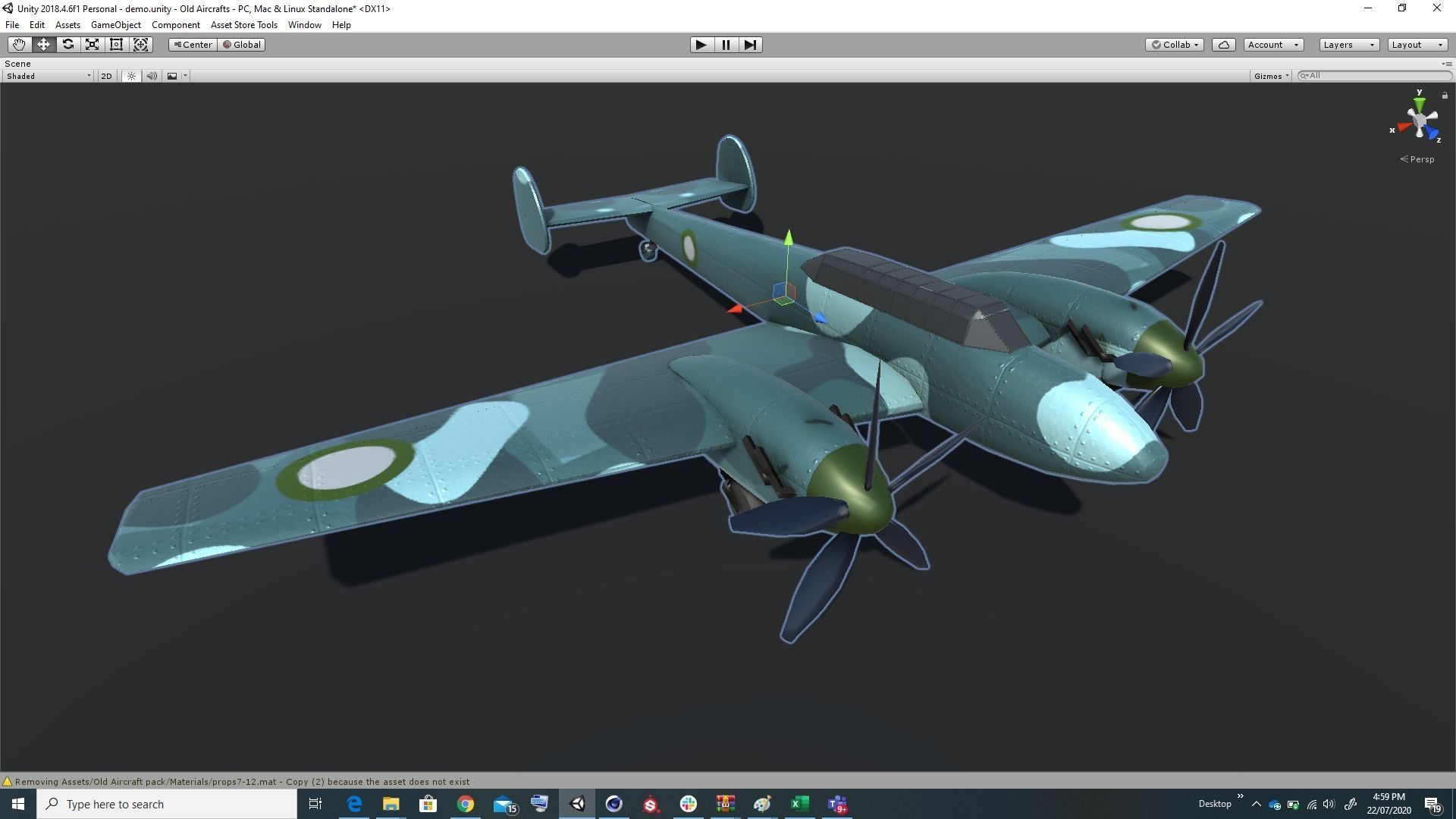 Pack of realistic pbr 42 low poly game AR VR ready aircraft Low-poly 3D model_32