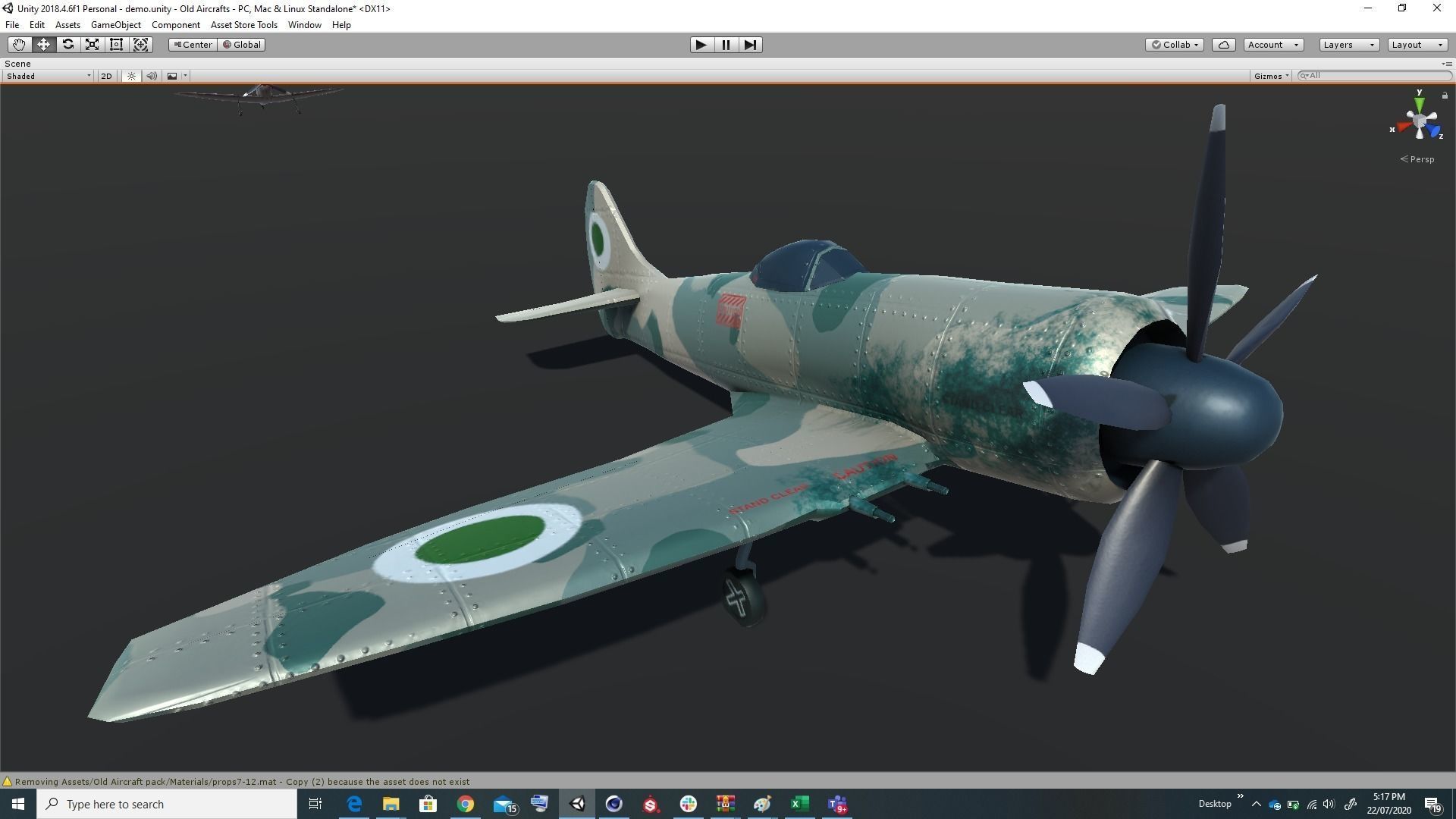 Pack of realistic pbr 42 low poly game AR VR ready aircraft Low-poly 3D model_75