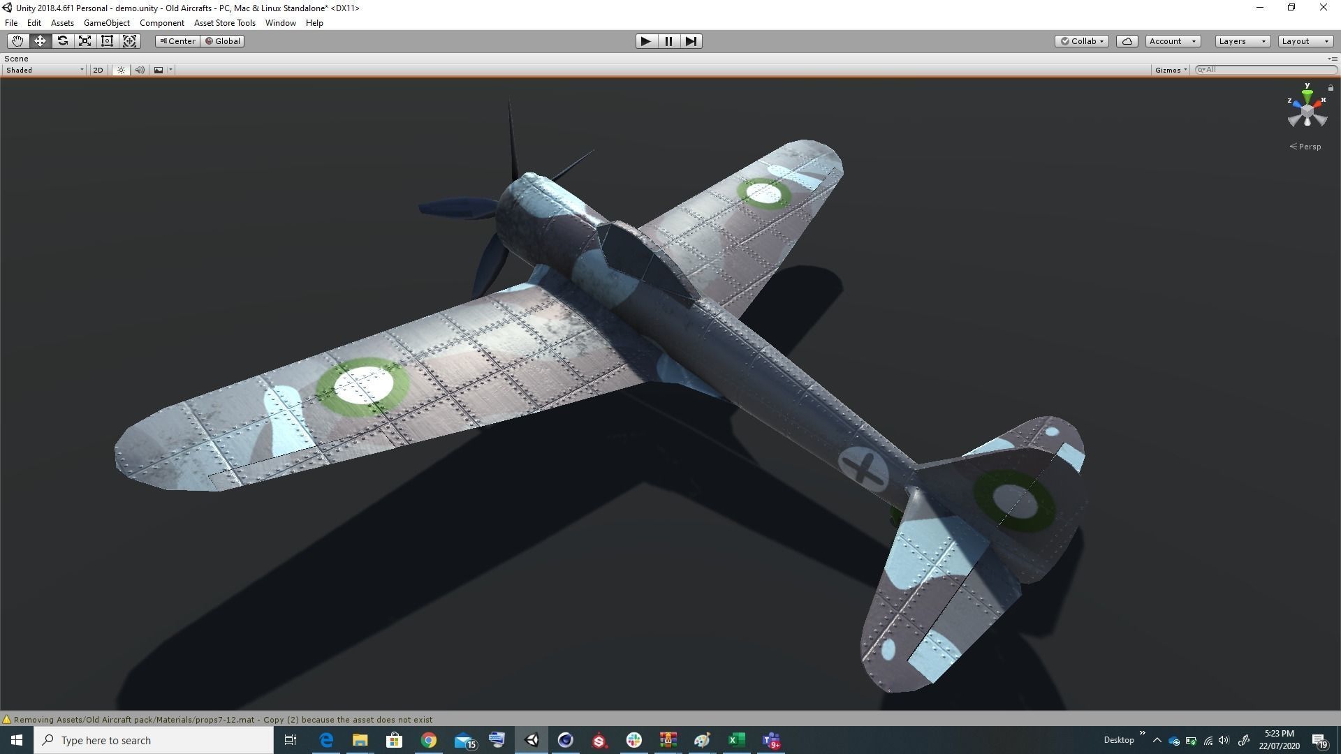 Pack of realistic pbr 42 low poly game AR VR ready aircraft Low-poly 3D model_88