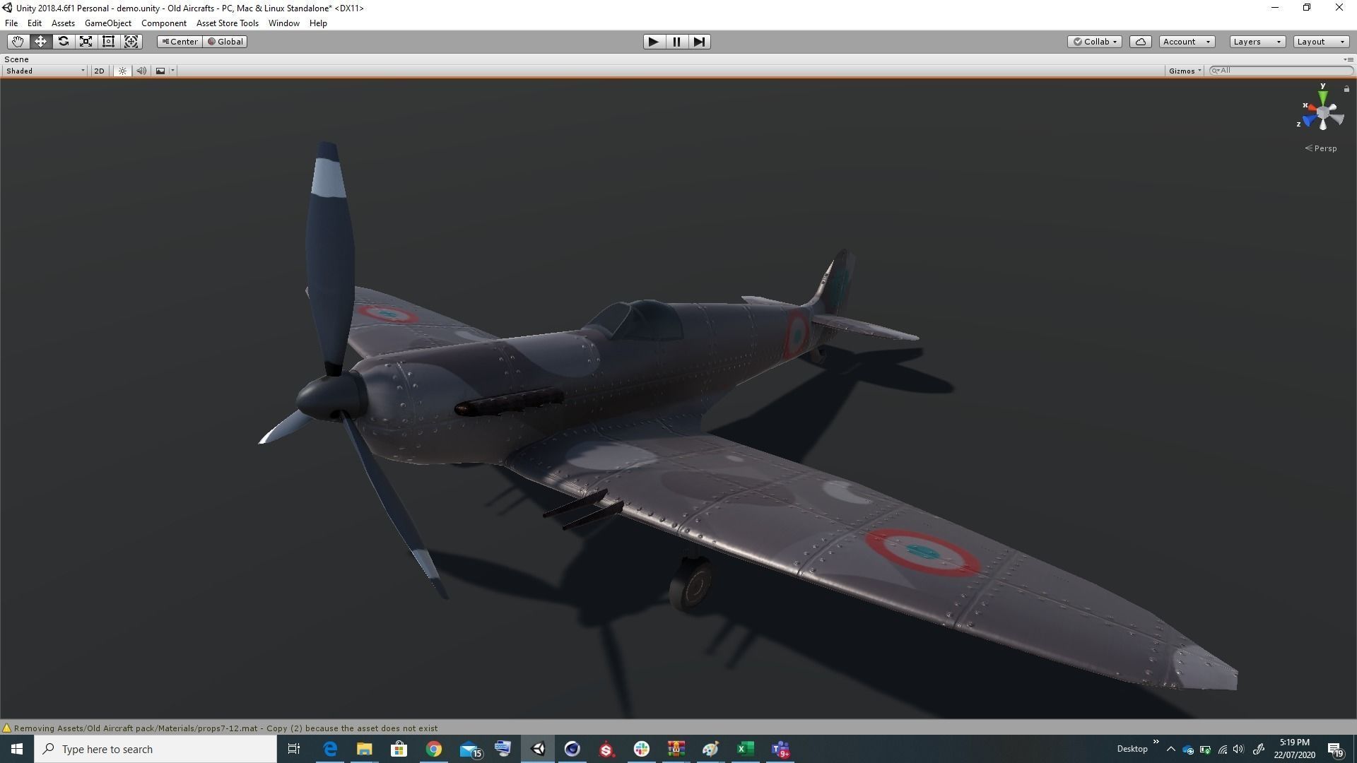 Pack of realistic pbr 42 low poly game AR VR ready aircraft Low-poly 3D model_80