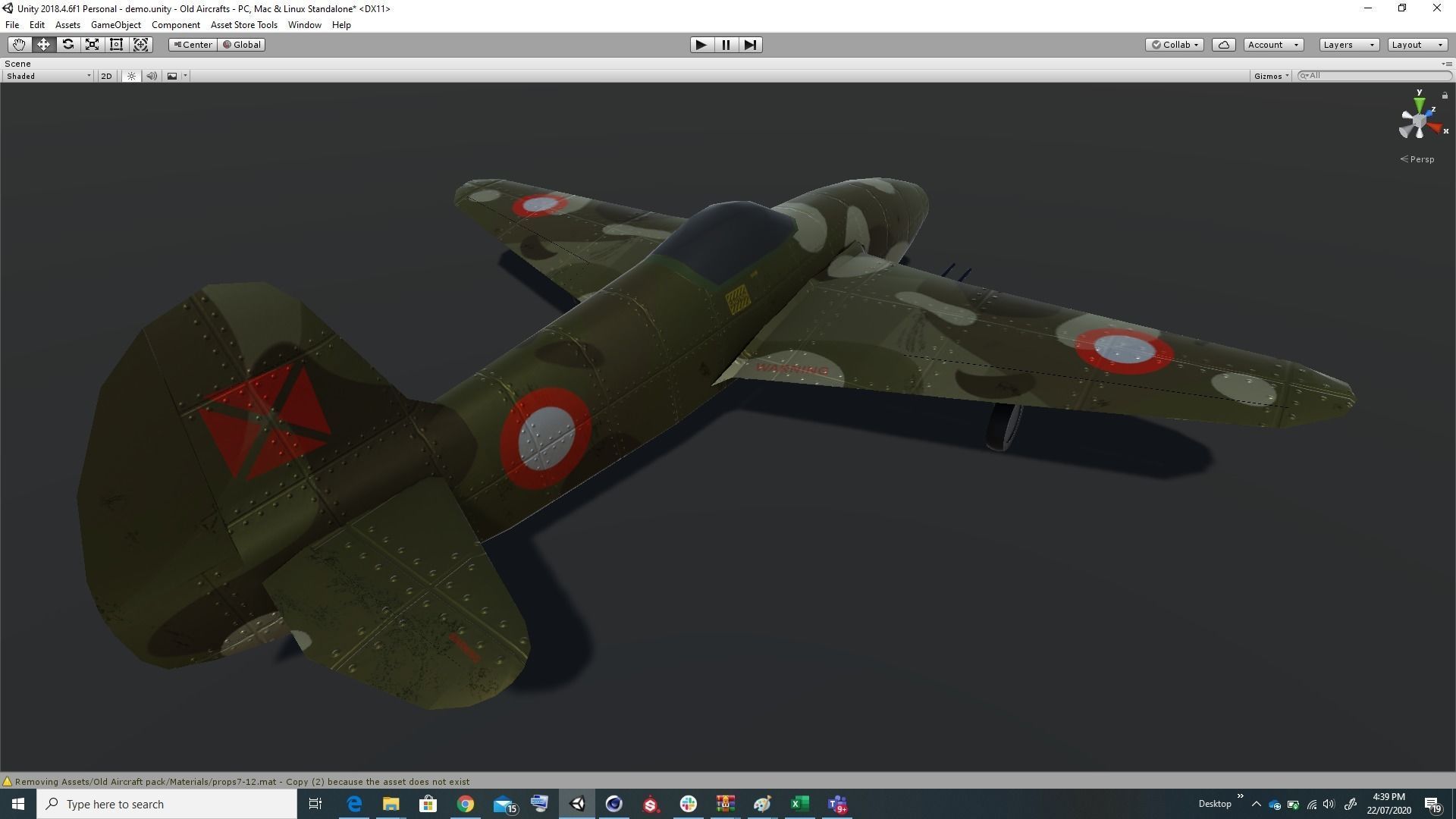 Pack of realistic pbr 42 low poly game AR VR ready aircraft Low-poly 3D model_5