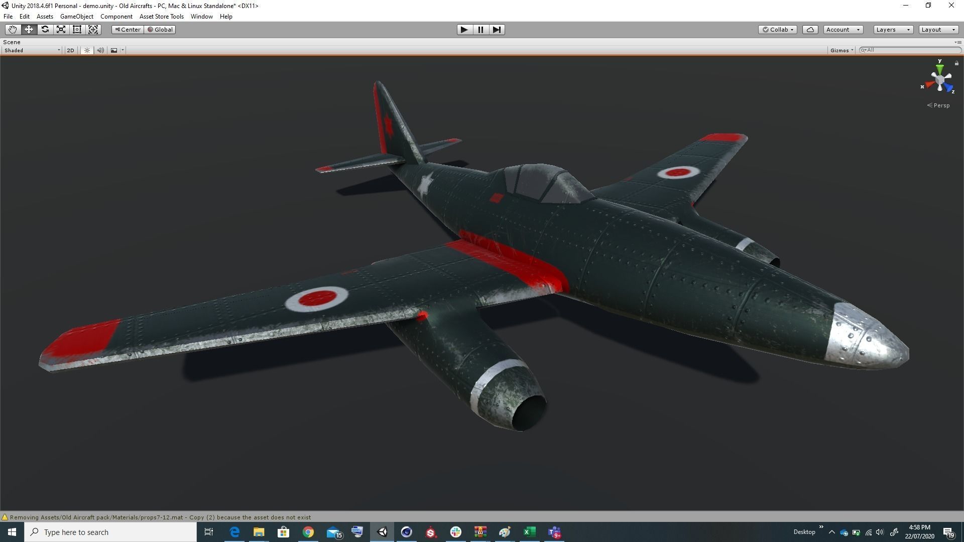 Pack of realistic pbr 42 low poly game AR VR ready aircraft Low-poly 3D model_30