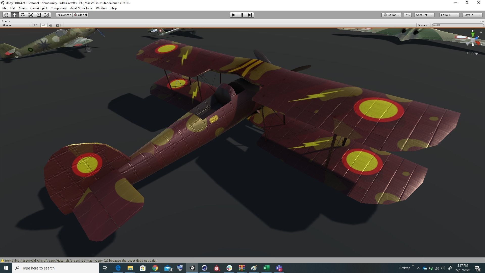 Pack of realistic pbr 42 low poly game AR VR ready aircraft Low-poly 3D model_76