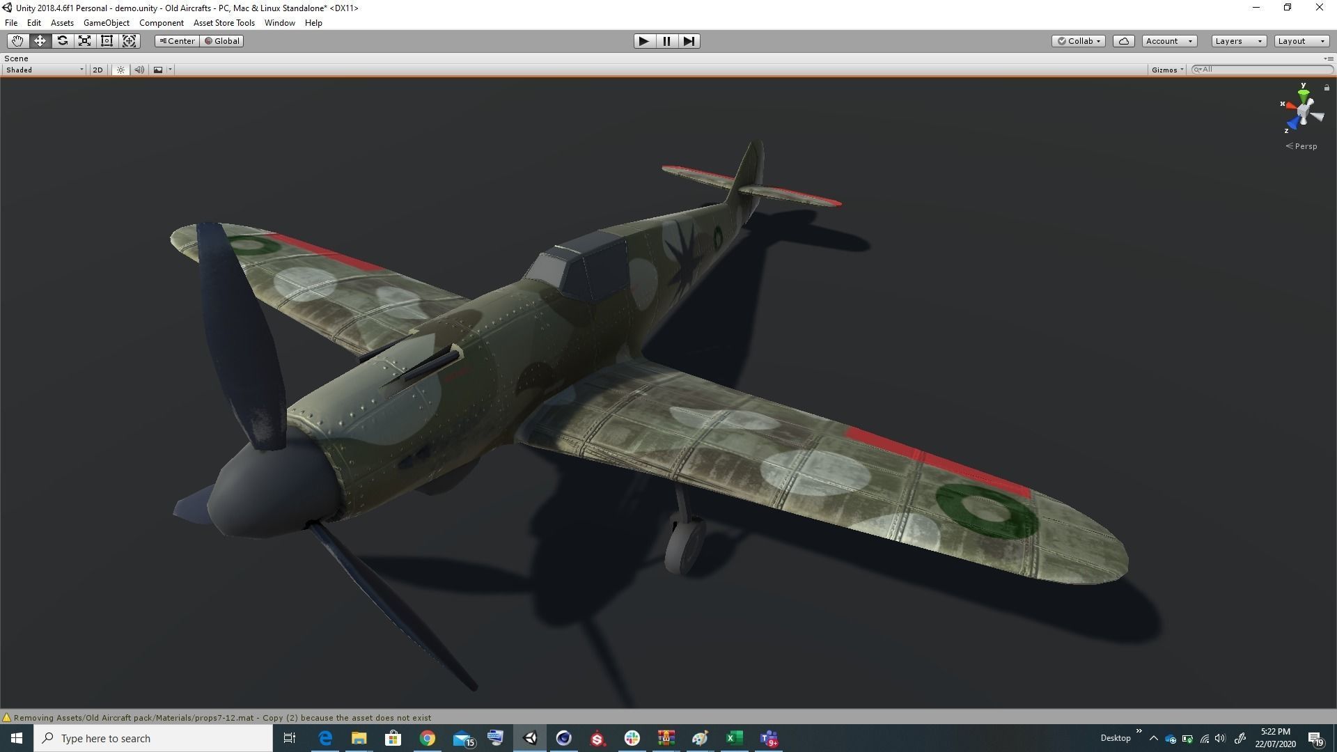 Pack of realistic pbr 42 low poly game AR VR ready aircraft Low-poly 3D model_85