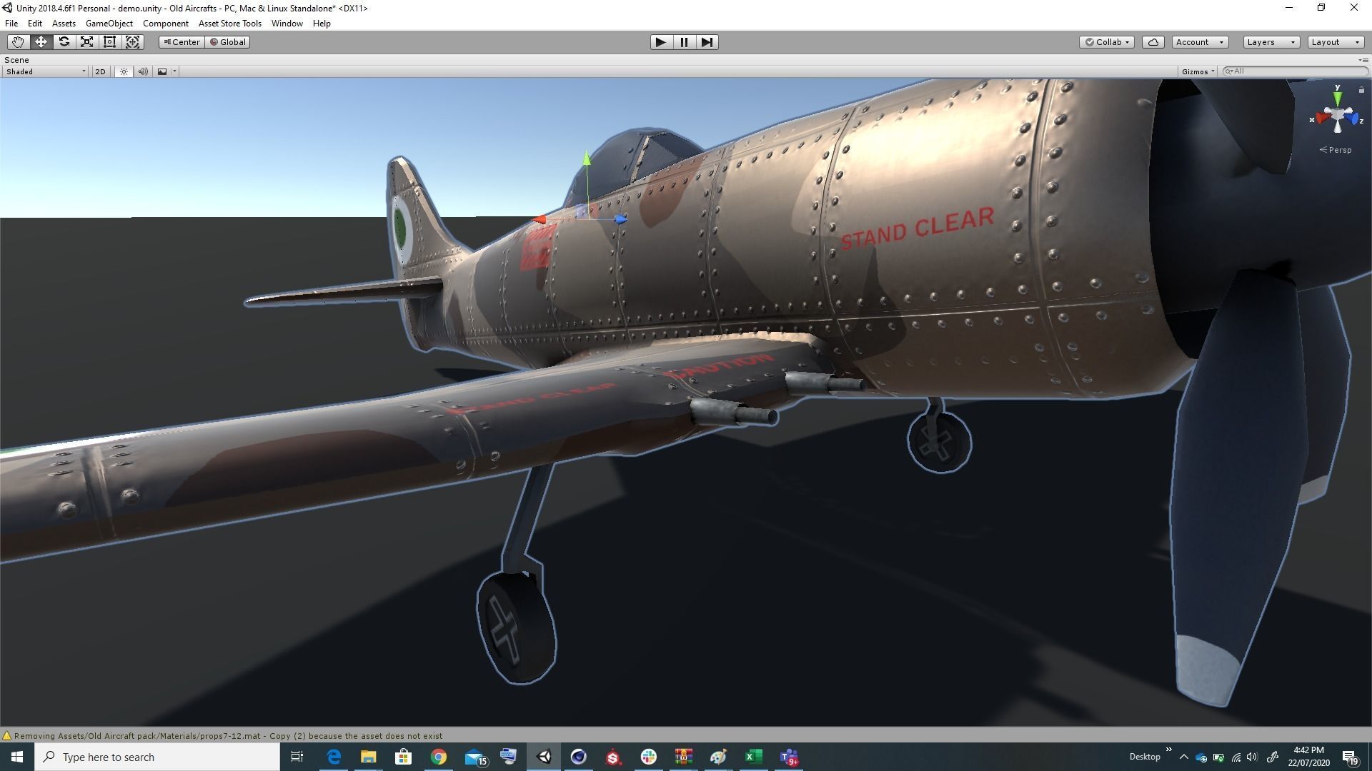 Pack of realistic pbr 42 low poly game AR VR ready aircraft Low-poly 3D model_13