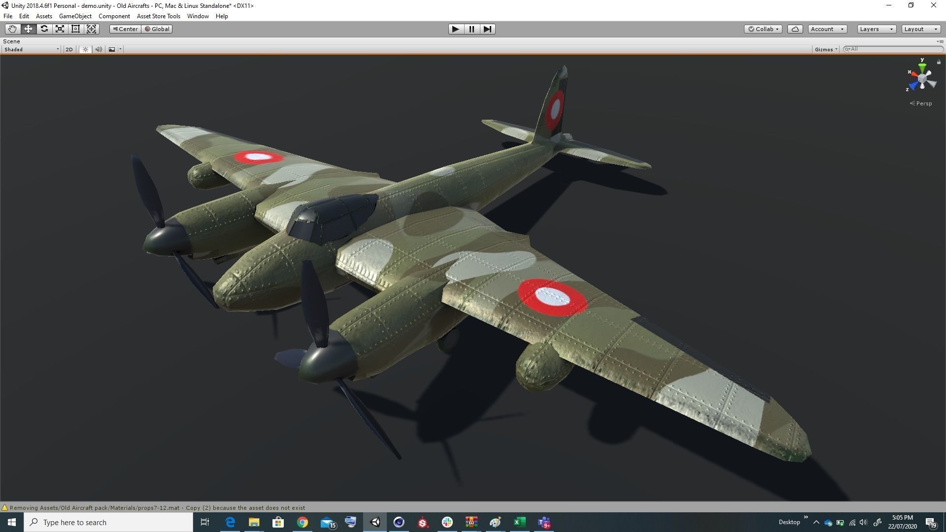 Pack of realistic pbr 42 low poly game AR VR ready aircraft Low-poly 3D model_43