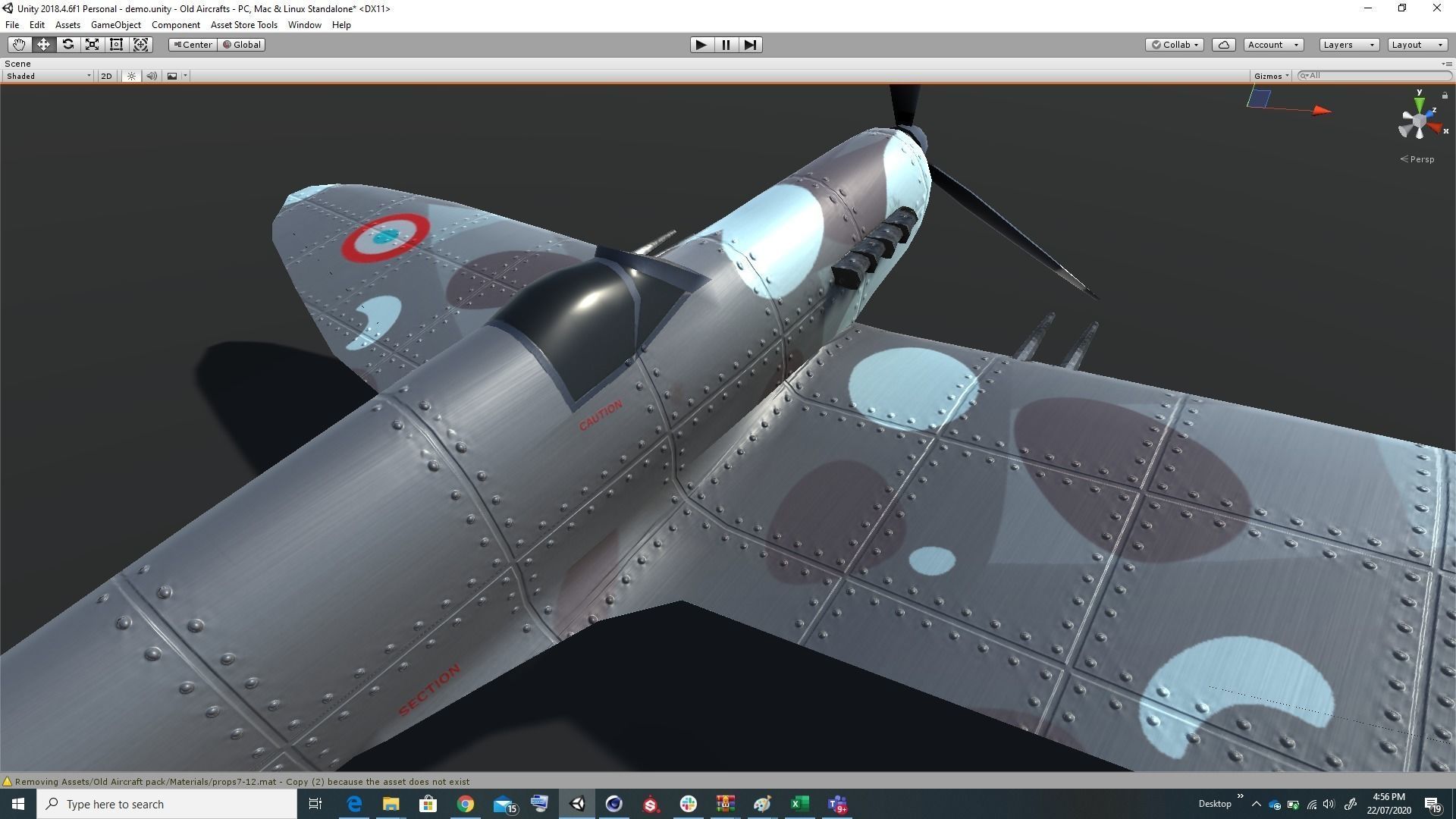 Pack of realistic pbr 42 low poly game AR VR ready aircraft Low-poly 3D model_26