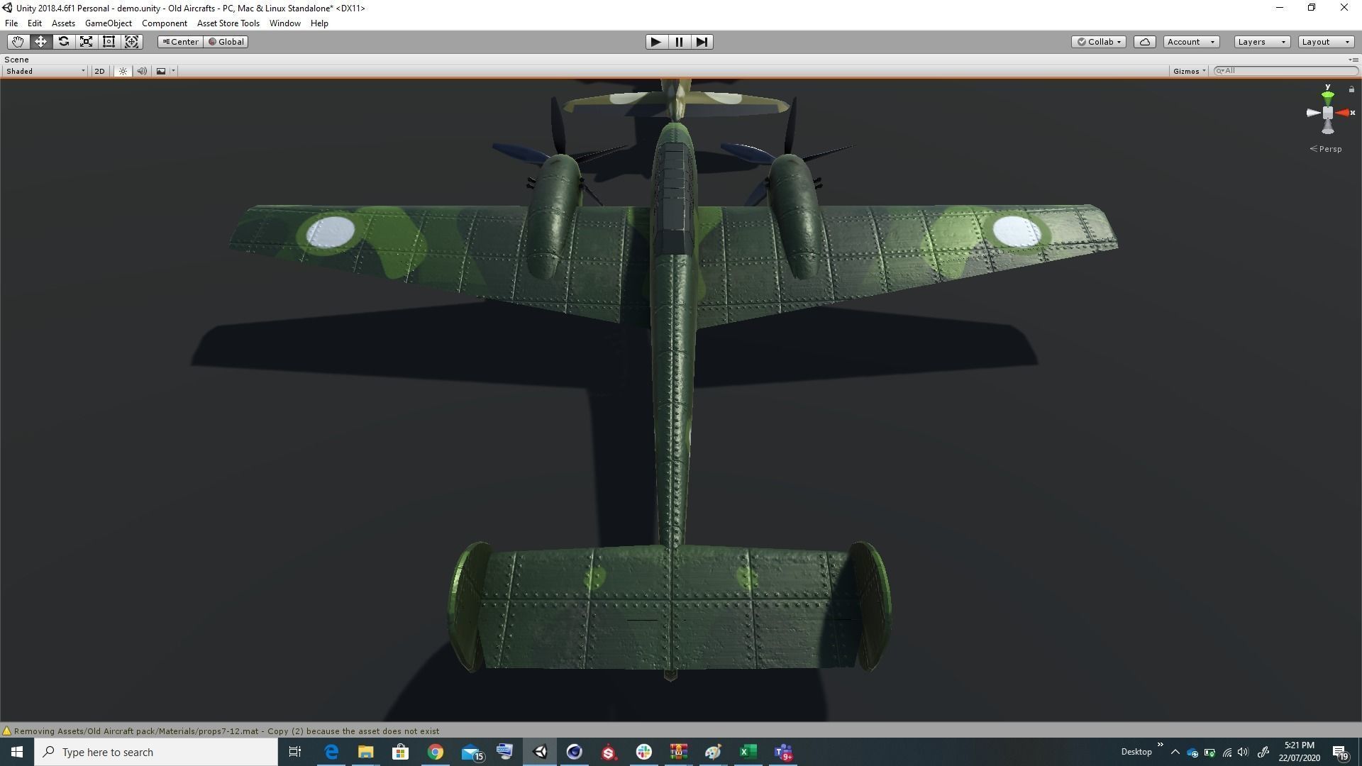 Pack of realistic pbr 42 low poly game AR VR ready aircraft Low-poly 3D model_84