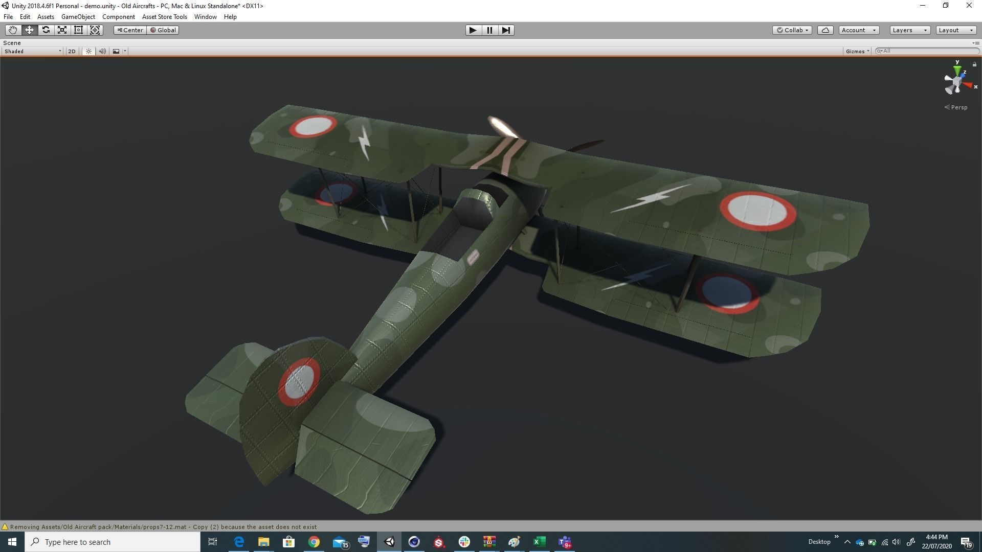 Pack of realistic pbr 42 low poly game AR VR ready aircraft Low-poly 3D model_16