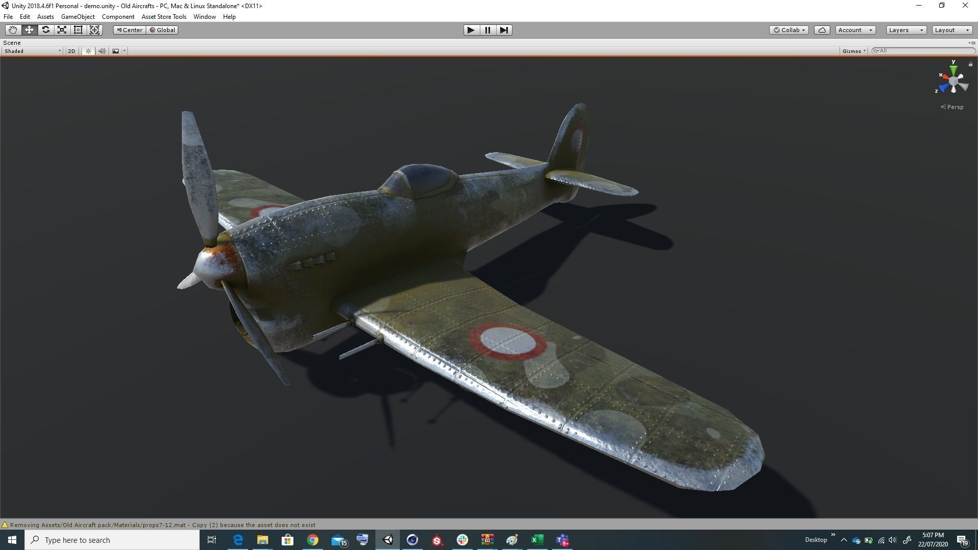 Pack of realistic pbr 42 low poly game AR VR ready aircraft Low-poly 3D model_47