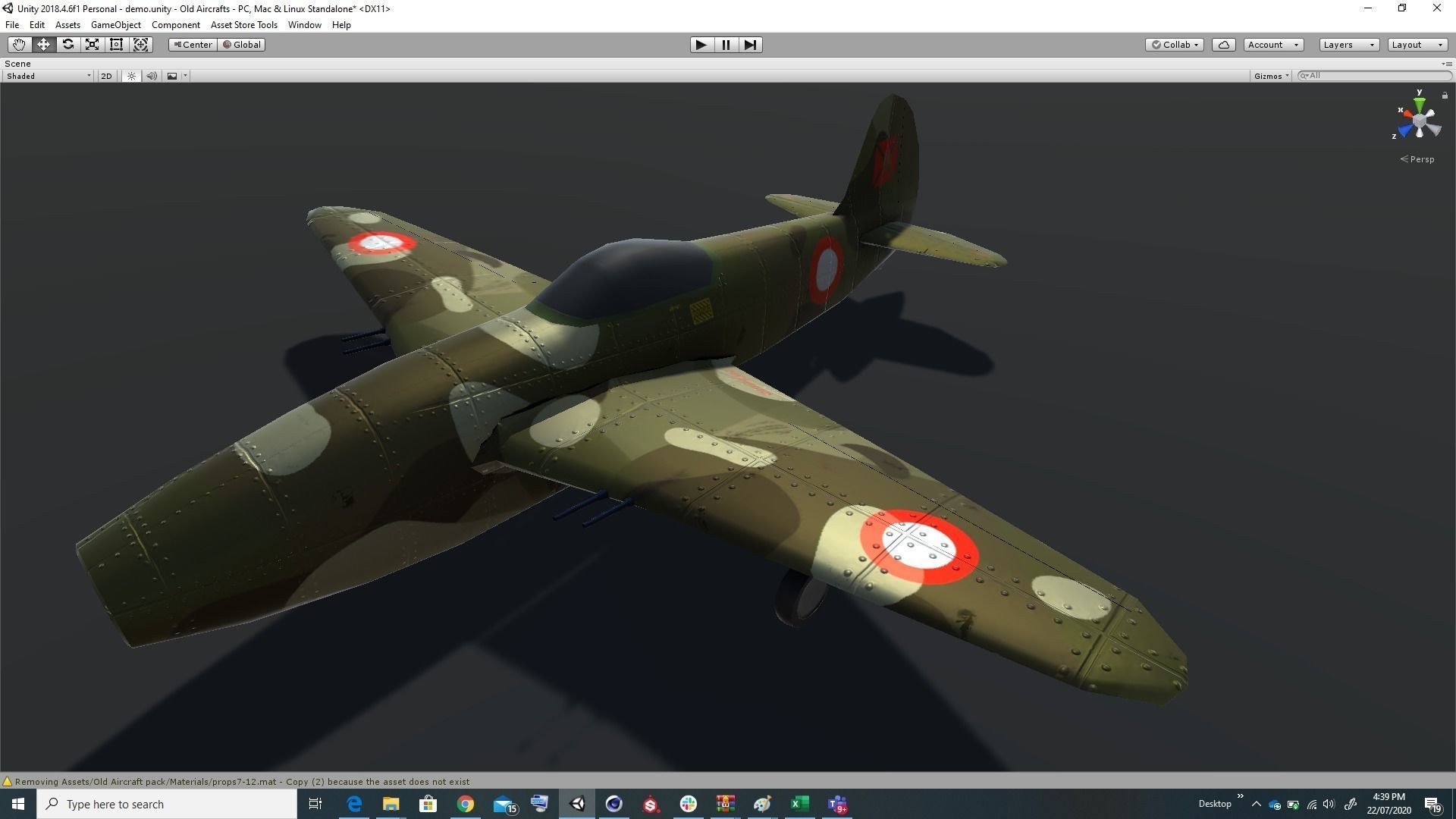 Pack of realistic pbr 42 low poly game AR VR ready aircraft Low-poly 3D model_4