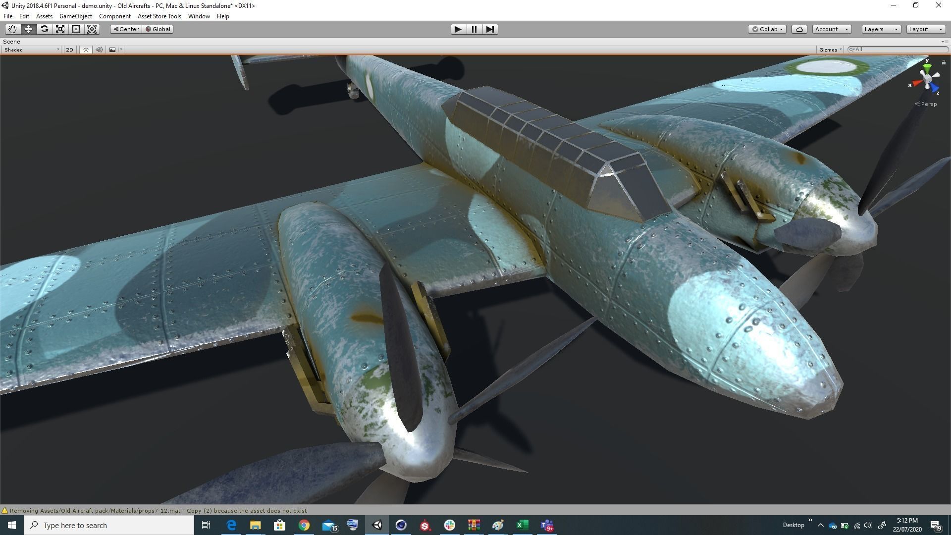 Pack of realistic pbr 42 low poly game AR VR ready aircraft Low-poly 3D model_59