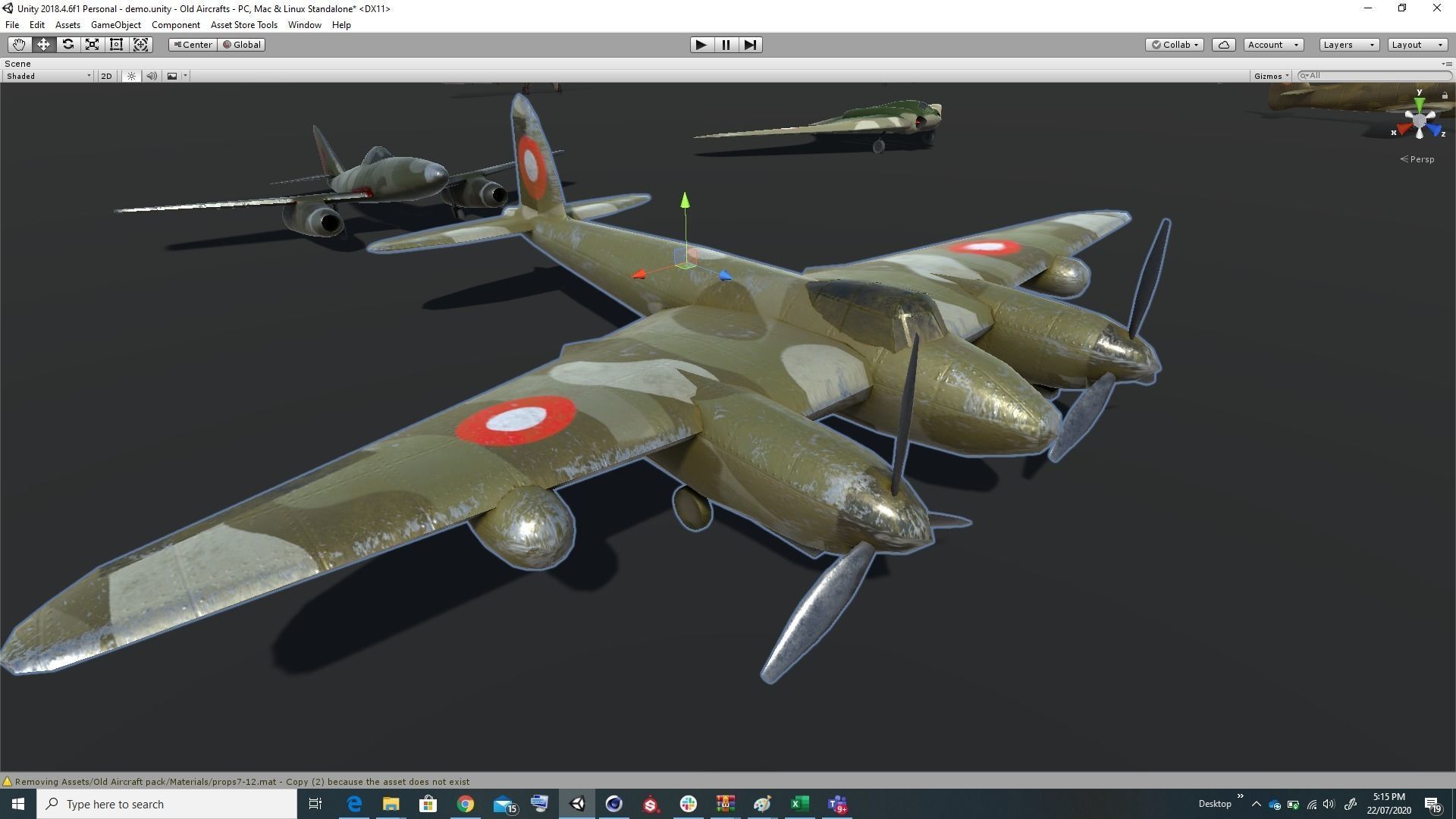 Pack of realistic pbr 42 low poly game AR VR ready aircraft Low-poly 3D model_68