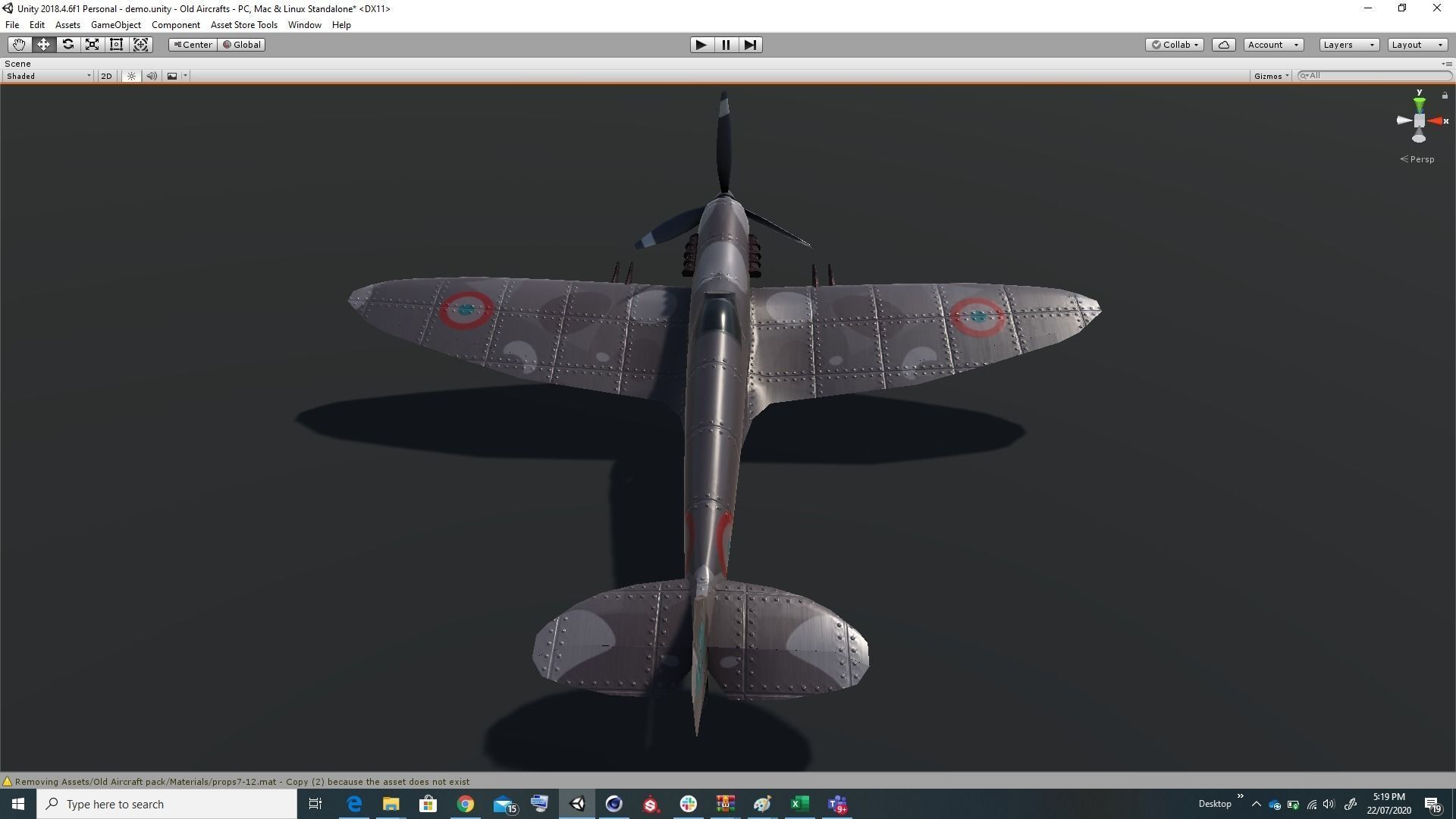 Pack of realistic pbr 42 low poly game AR VR ready aircraft Low-poly 3D model_79