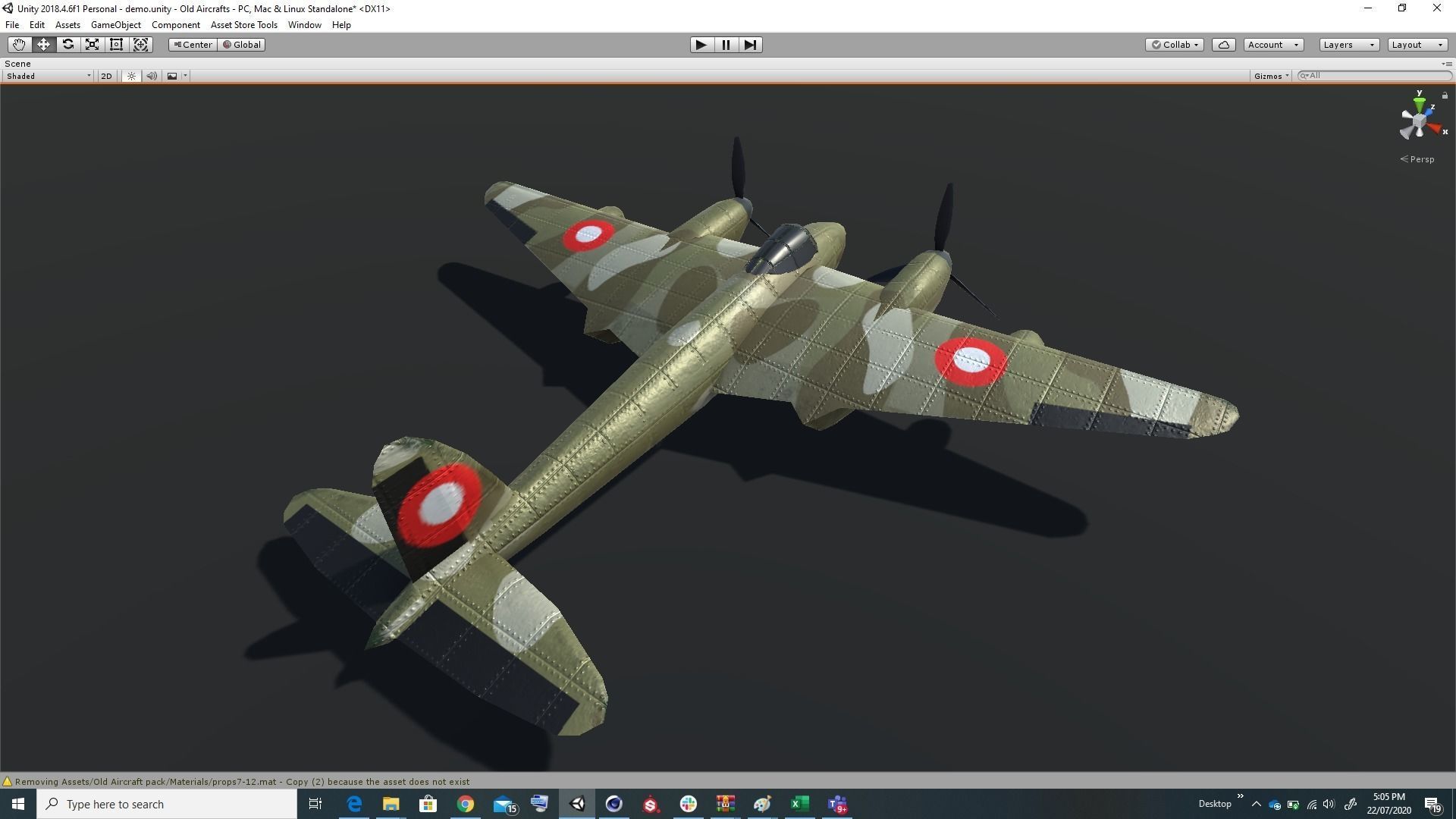 Pack of realistic pbr 42 low poly game AR VR ready aircraft Low-poly 3D model_42