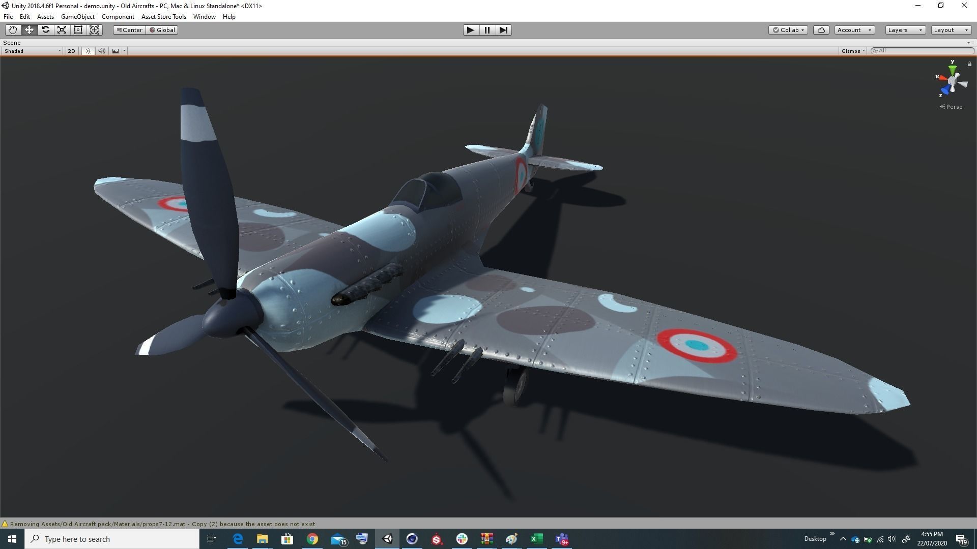 Pack of realistic pbr 42 low poly game AR VR ready aircraft Low-poly 3D model_23