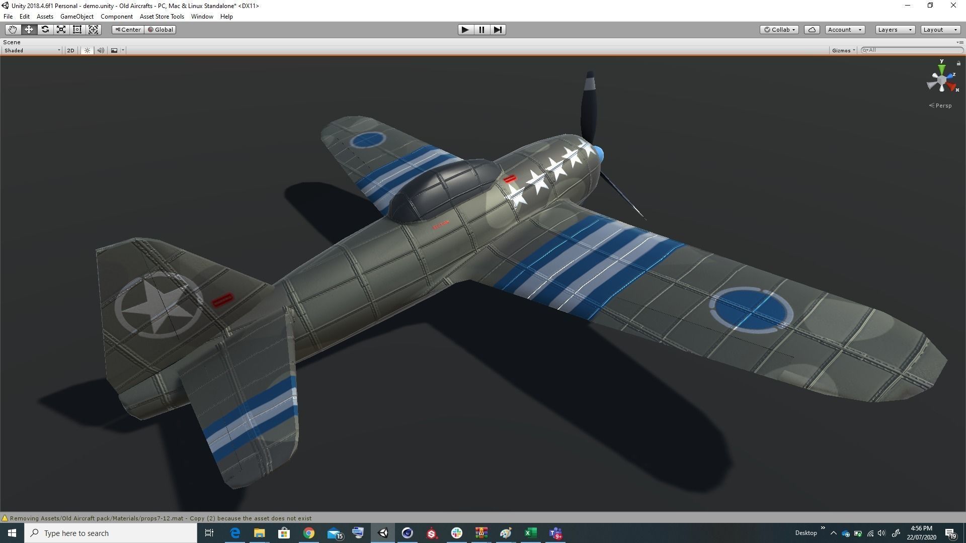 Pack of realistic pbr 42 low poly game AR VR ready aircraft Low-poly 3D model_28