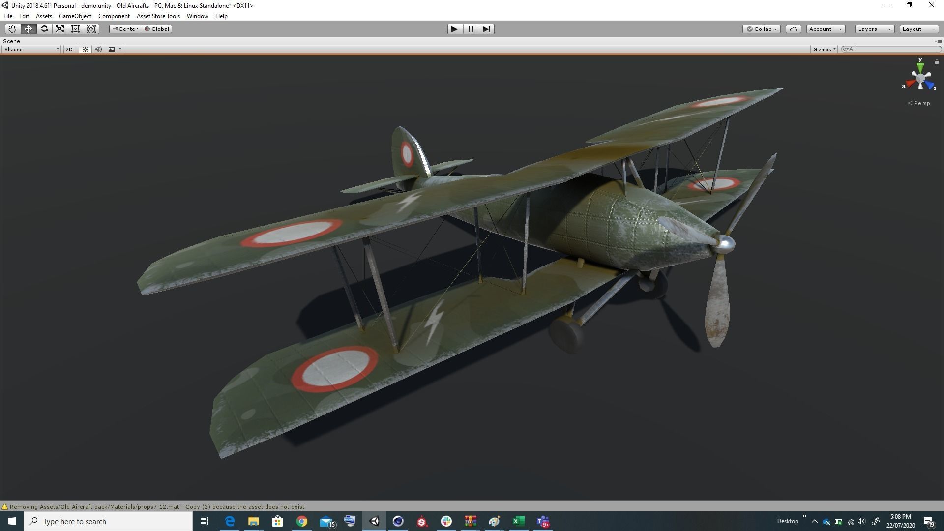 Pack of realistic pbr 42 low poly game AR VR ready aircraft Low-poly 3D model_50
