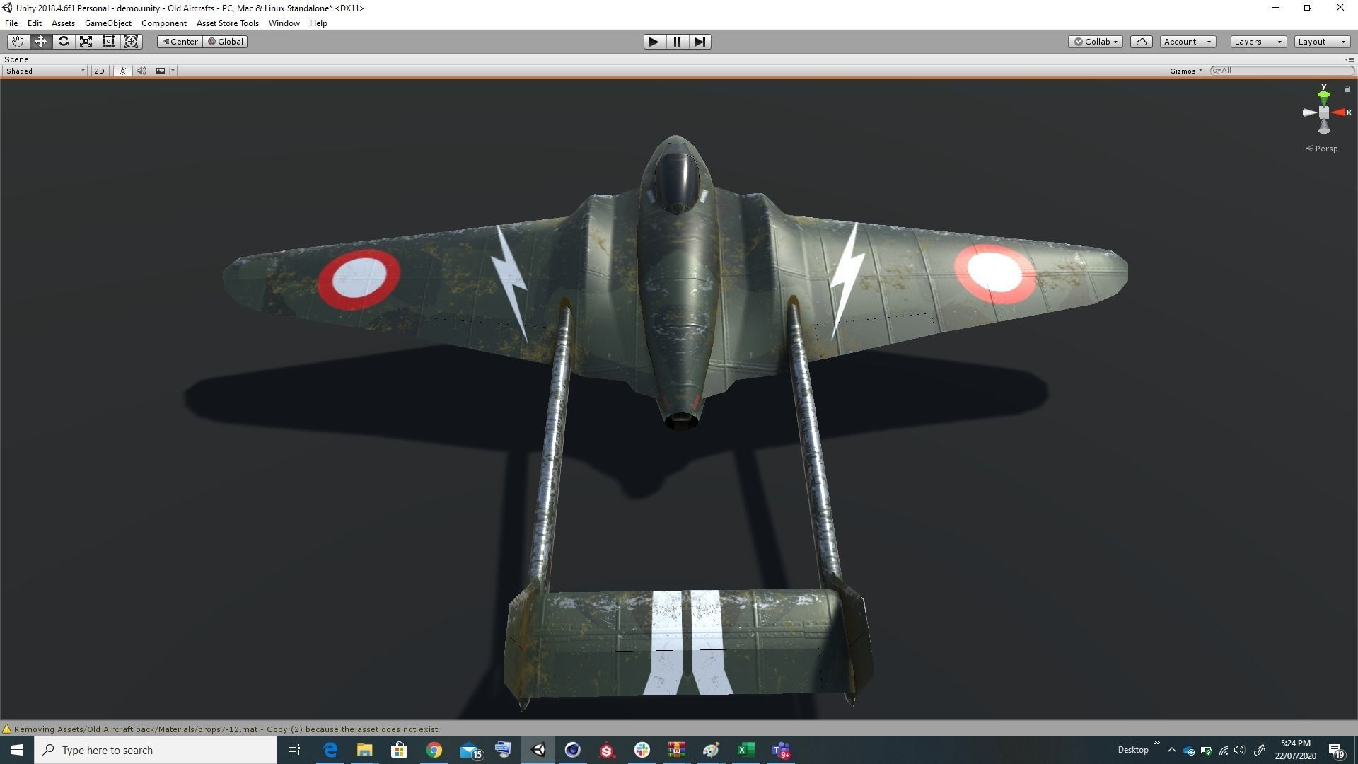 Pack of realistic pbr 42 low poly game AR VR ready aircraft Low-poly 3D model_90