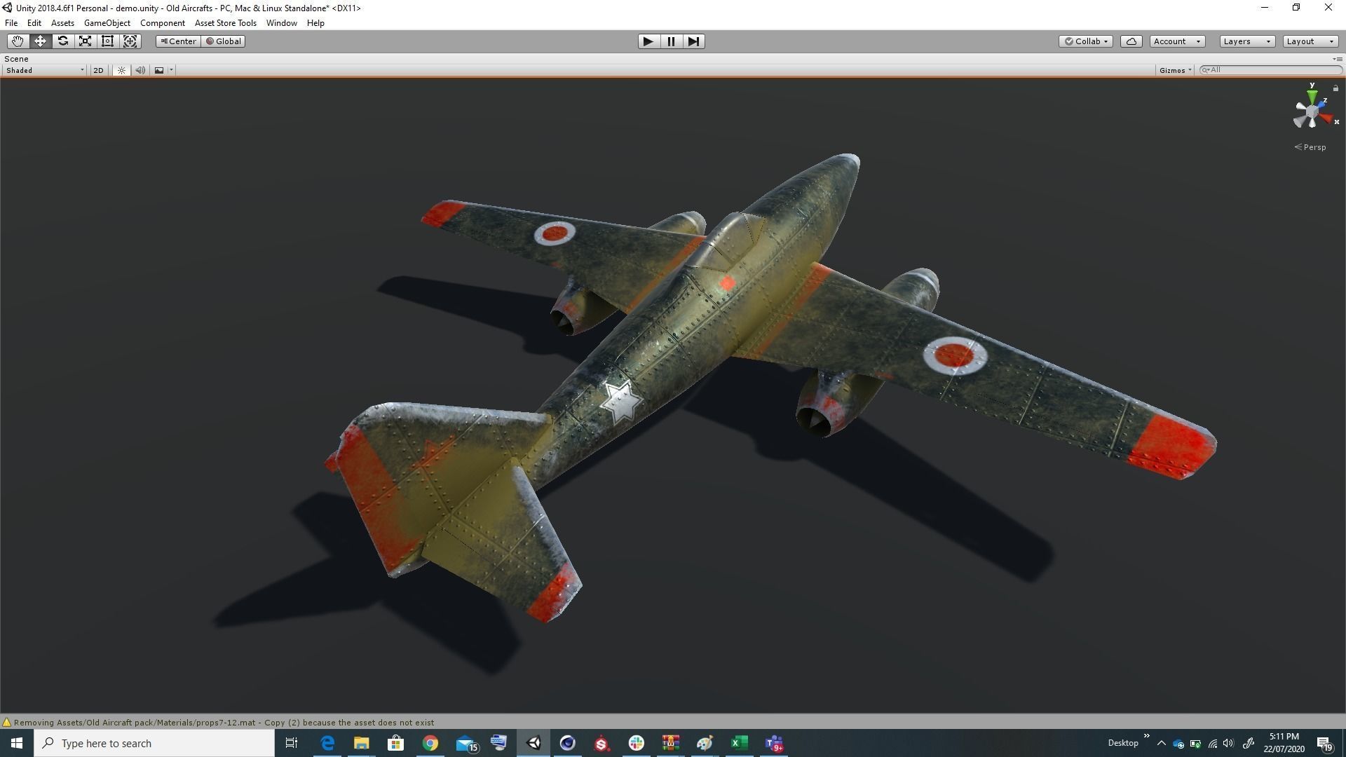 Pack of realistic pbr 42 low poly game AR VR ready aircraft Low-poly 3D model_57