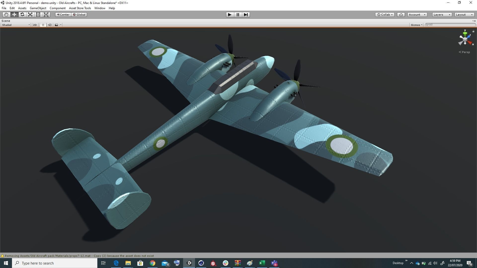 Pack of realistic pbr 42 low poly game AR VR ready aircraft Low-poly 3D model_33