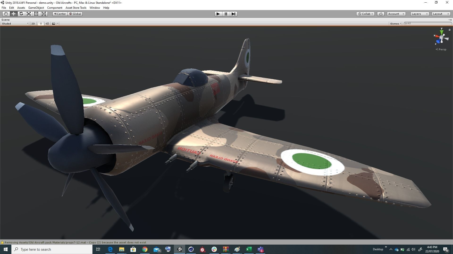 Pack of realistic pbr 42 low poly game AR VR ready aircraft Low-poly 3D model_14