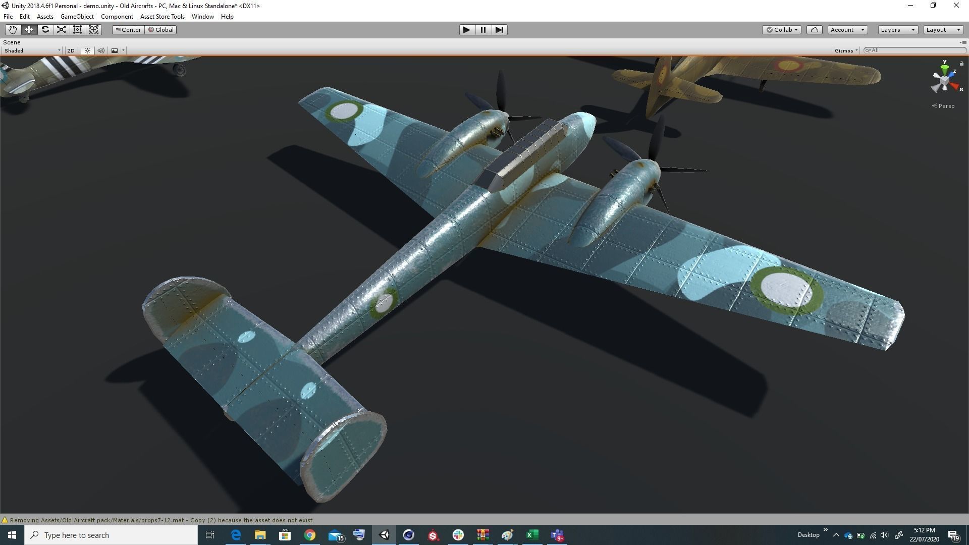 Pack of realistic pbr 42 low poly game AR VR ready aircraft Low-poly 3D model_58