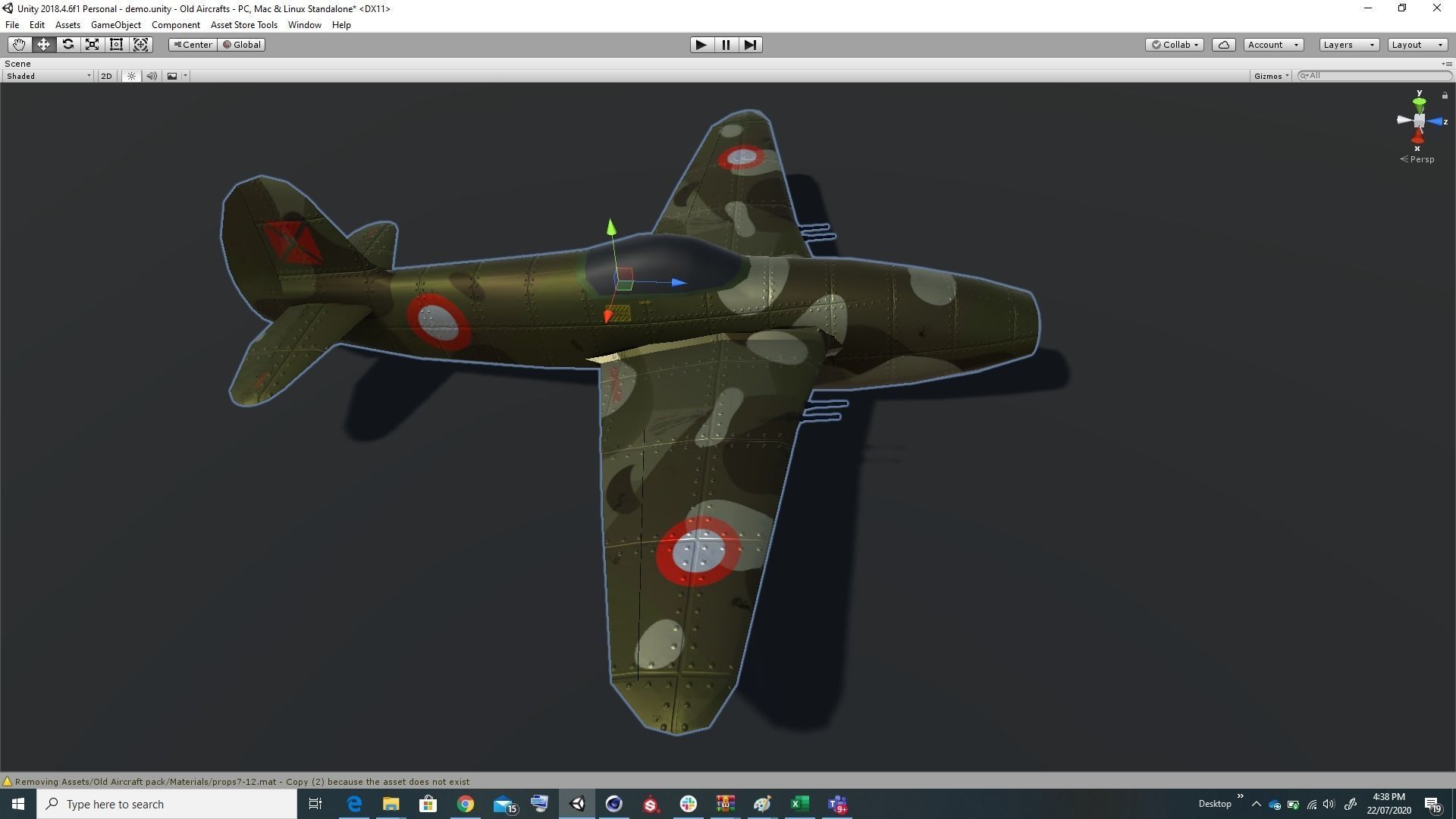 Pack of realistic pbr 42 low poly game AR VR ready aircraft Low-poly 3D model_3