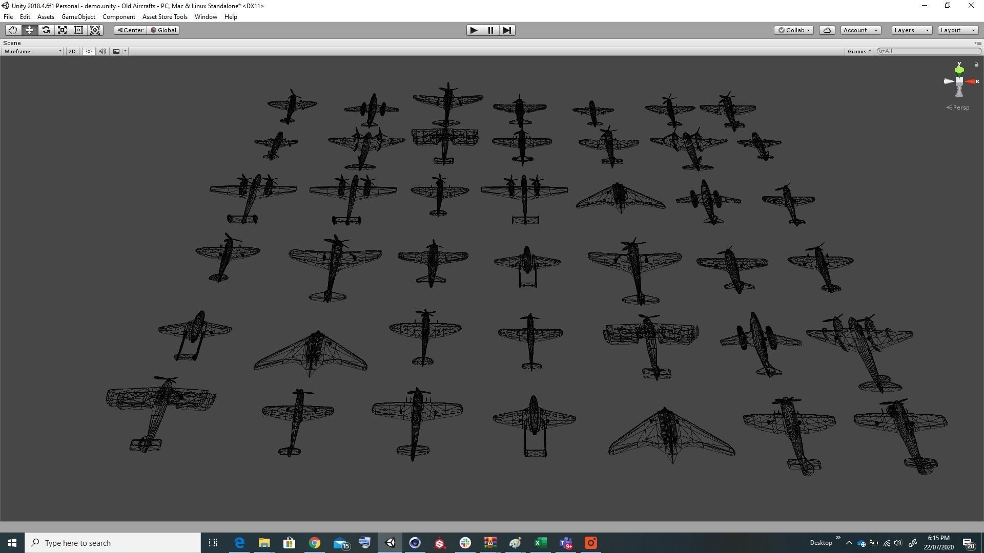 Pack of realistic pbr 42 low poly game AR VR ready aircraft Low-poly 3D model_93