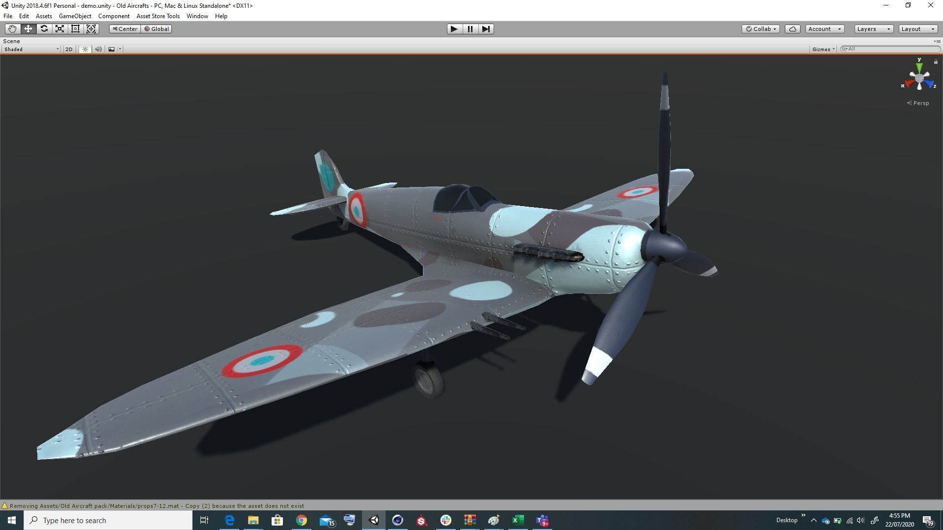 Pack of realistic pbr 42 low poly game AR VR ready aircraft Low-poly 3D model_24