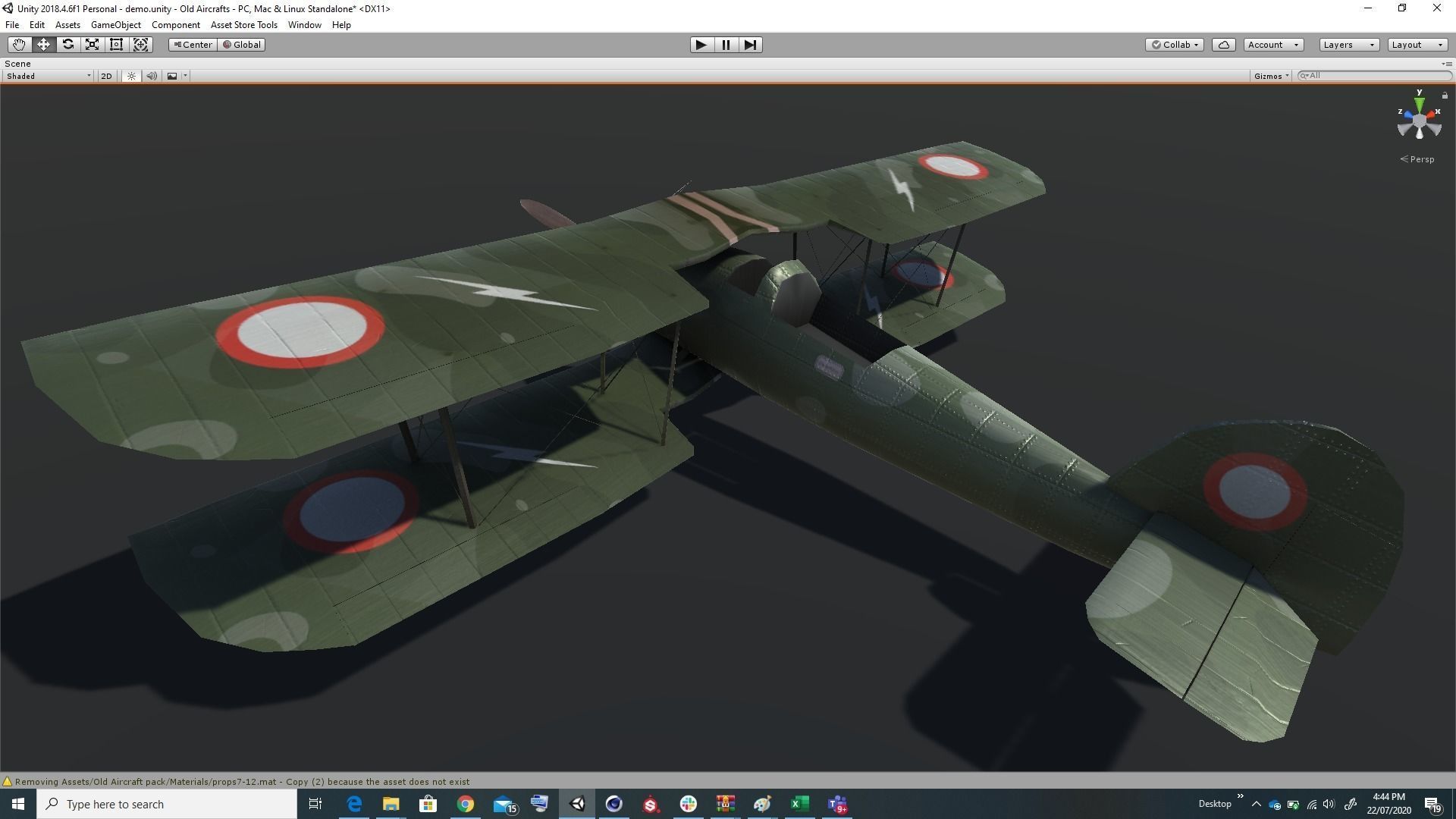 Pack of realistic pbr 42 low poly game AR VR ready aircraft Low-poly 3D model_17