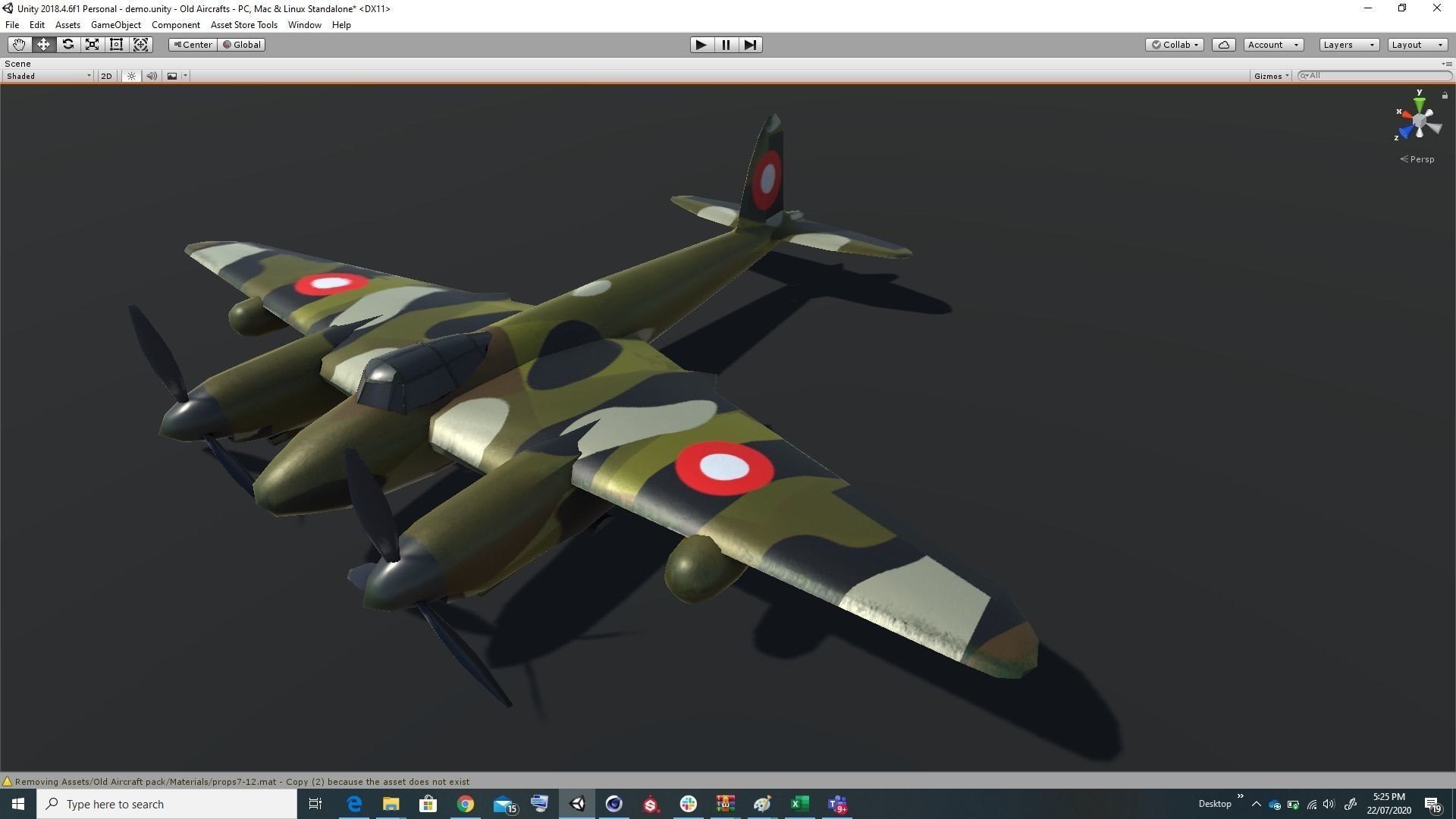 Pack of realistic pbr 42 low poly game AR VR ready aircraft Low-poly 3D model_92