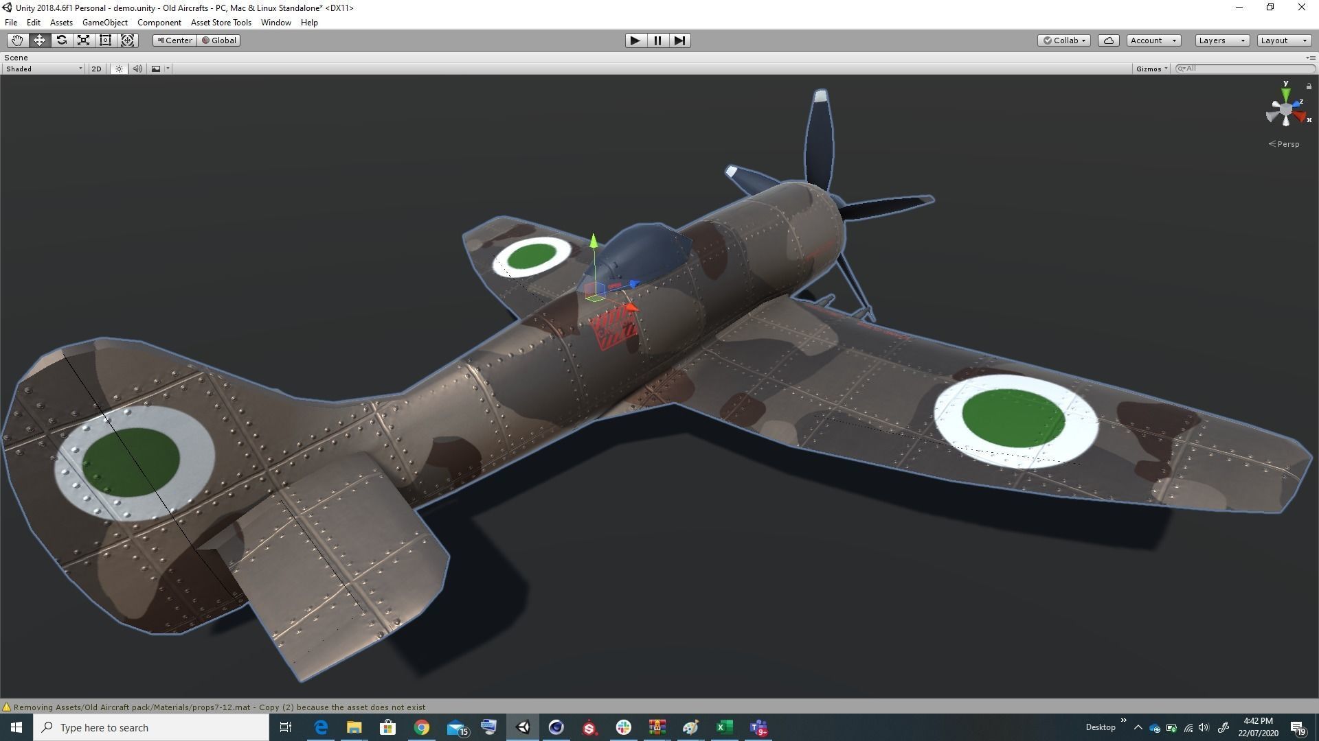 Pack of realistic pbr 42 low poly game AR VR ready aircraft Low-poly 3D model_12