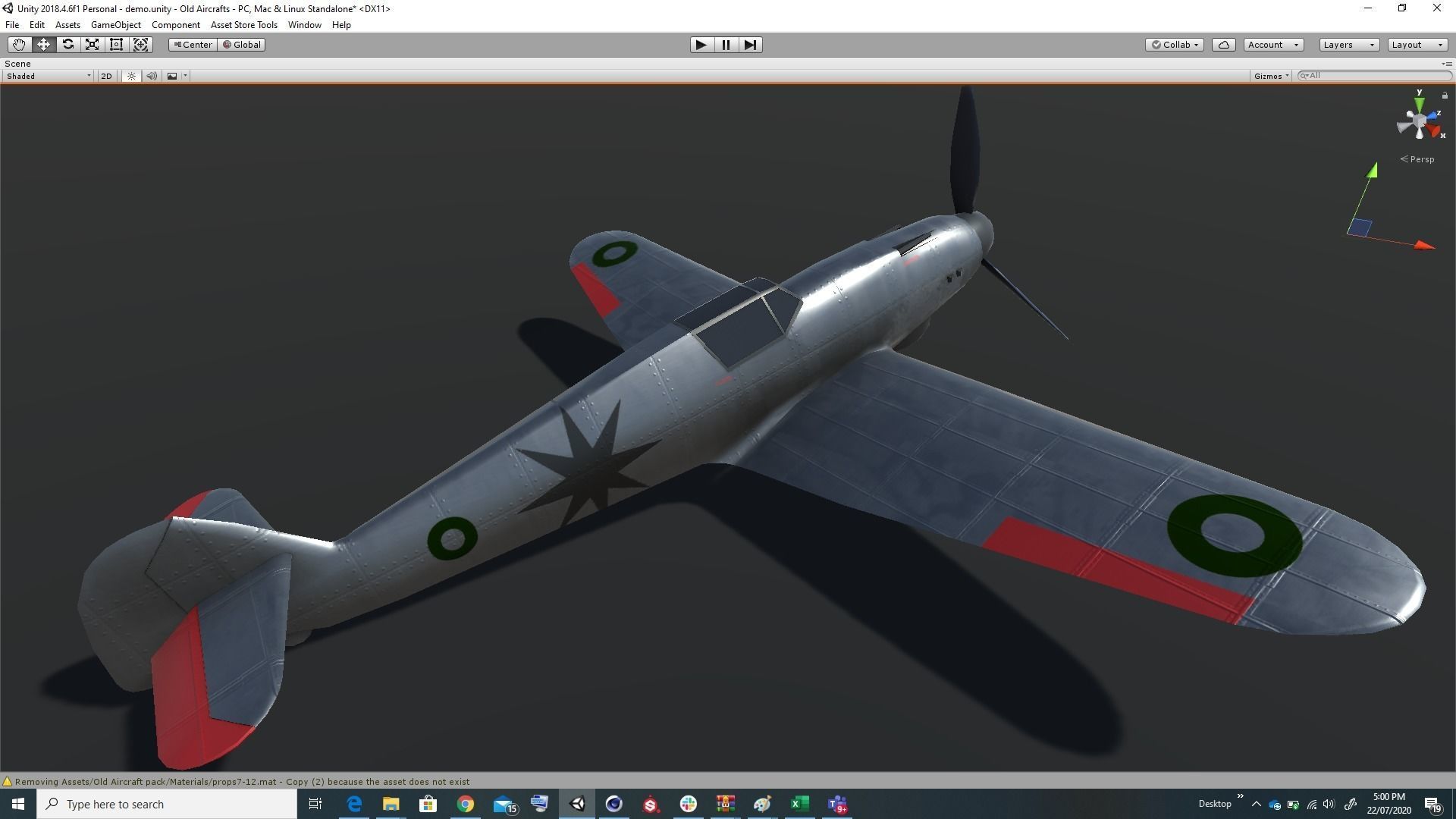 Pack of realistic pbr 42 low poly game AR VR ready aircraft Low-poly 3D model_35