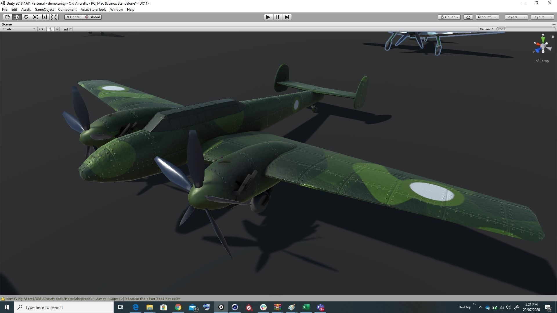 Pack of realistic pbr 42 low poly game AR VR ready aircraft Low-poly 3D model_83