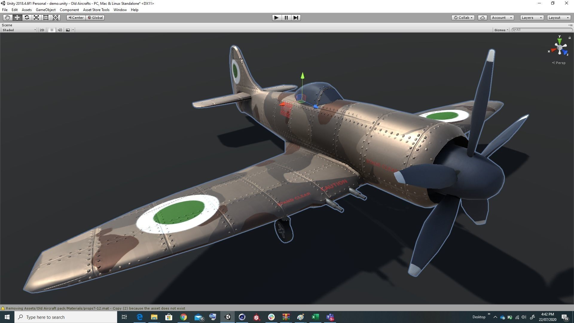 Pack of realistic pbr 42 low poly game AR VR ready aircraft Low-poly 3D model_11